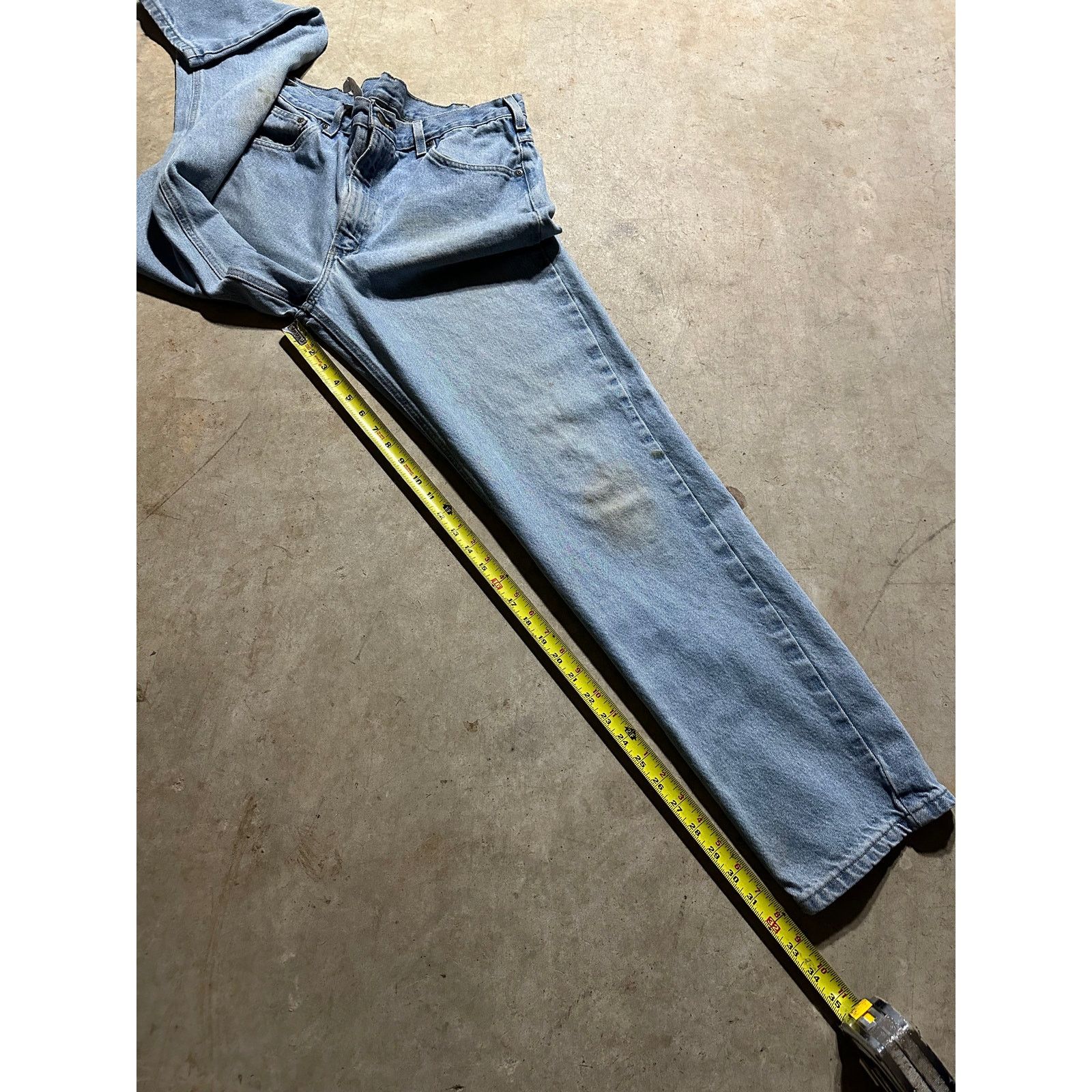 Carhartt × Vintage Vintage Carhartt Light Denim StoneWash Carpenter Pant 36x32 Size US 36 / EU 52 - 8 Thumbnail