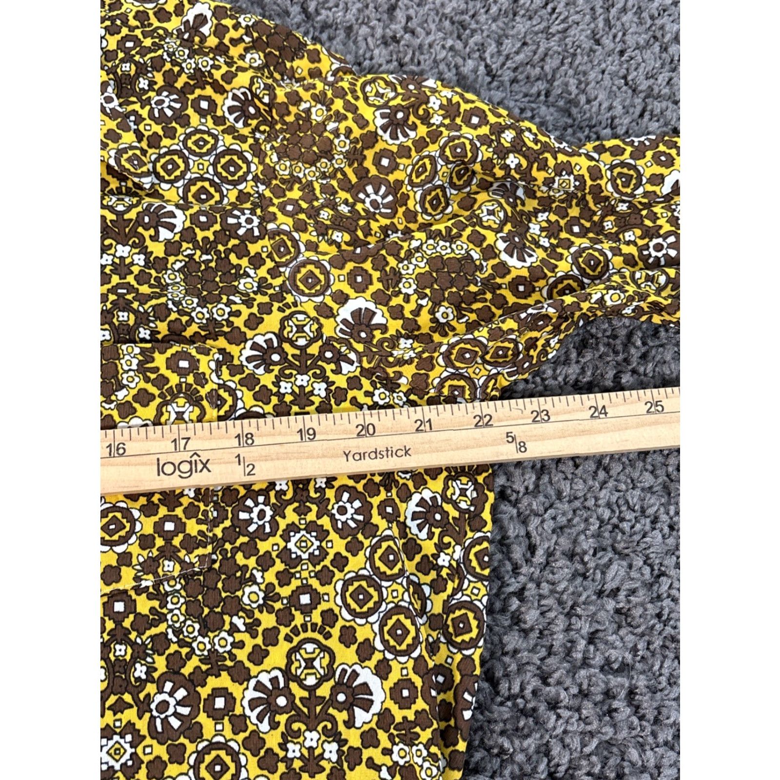 JCPenney VINTAGE JCPENNEY TownCraft Shirt Mens L Psychedelic Mustard Floral Silk Prest 70s Size US L / EU 52-54 / 3 - 3 Thumbnail