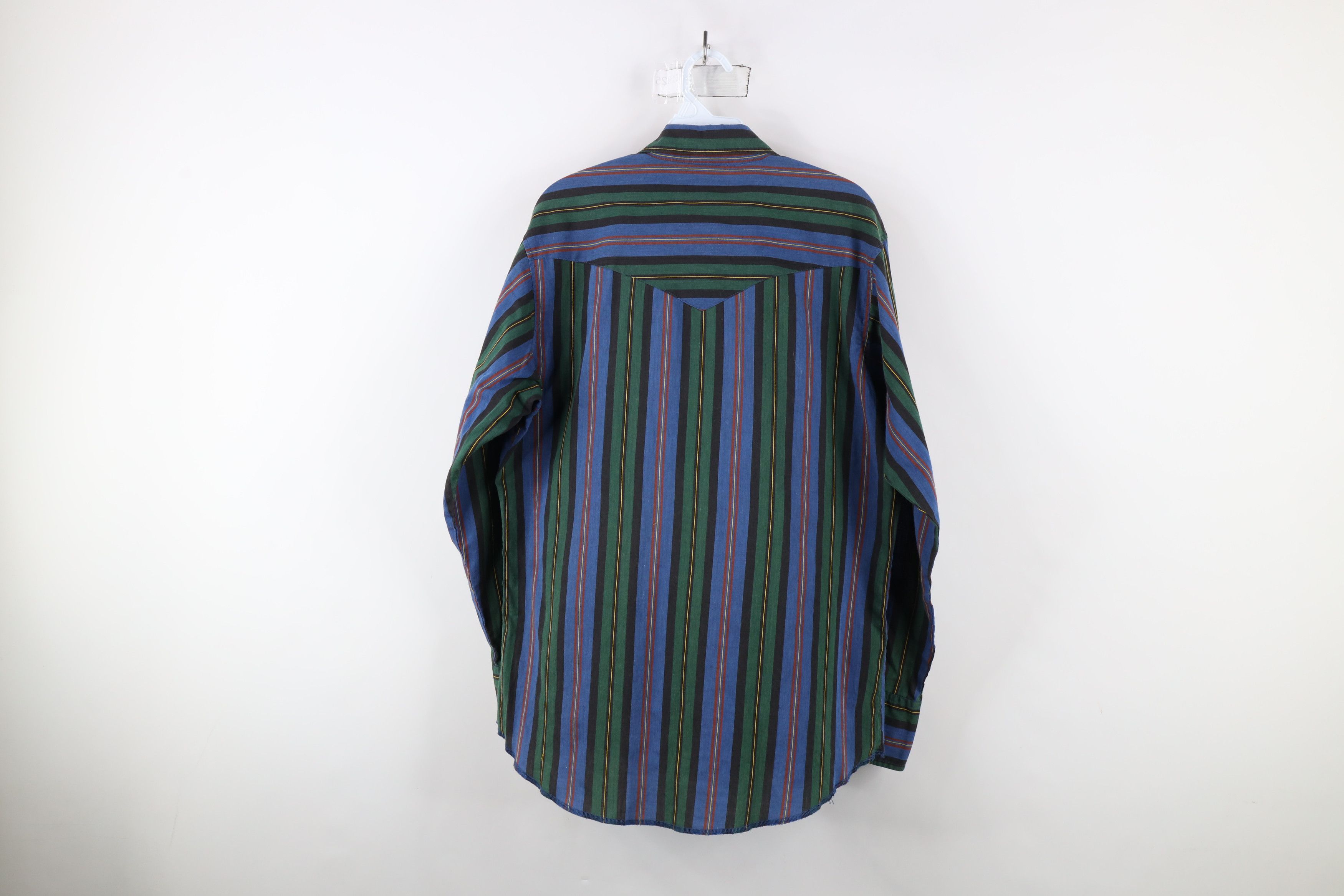 Vintage × Wrangler Vintage 90s Wrangler Striped Western Snap Button Shirt Size US M / EU 48-50 / 2 - 8 Thumbnail
