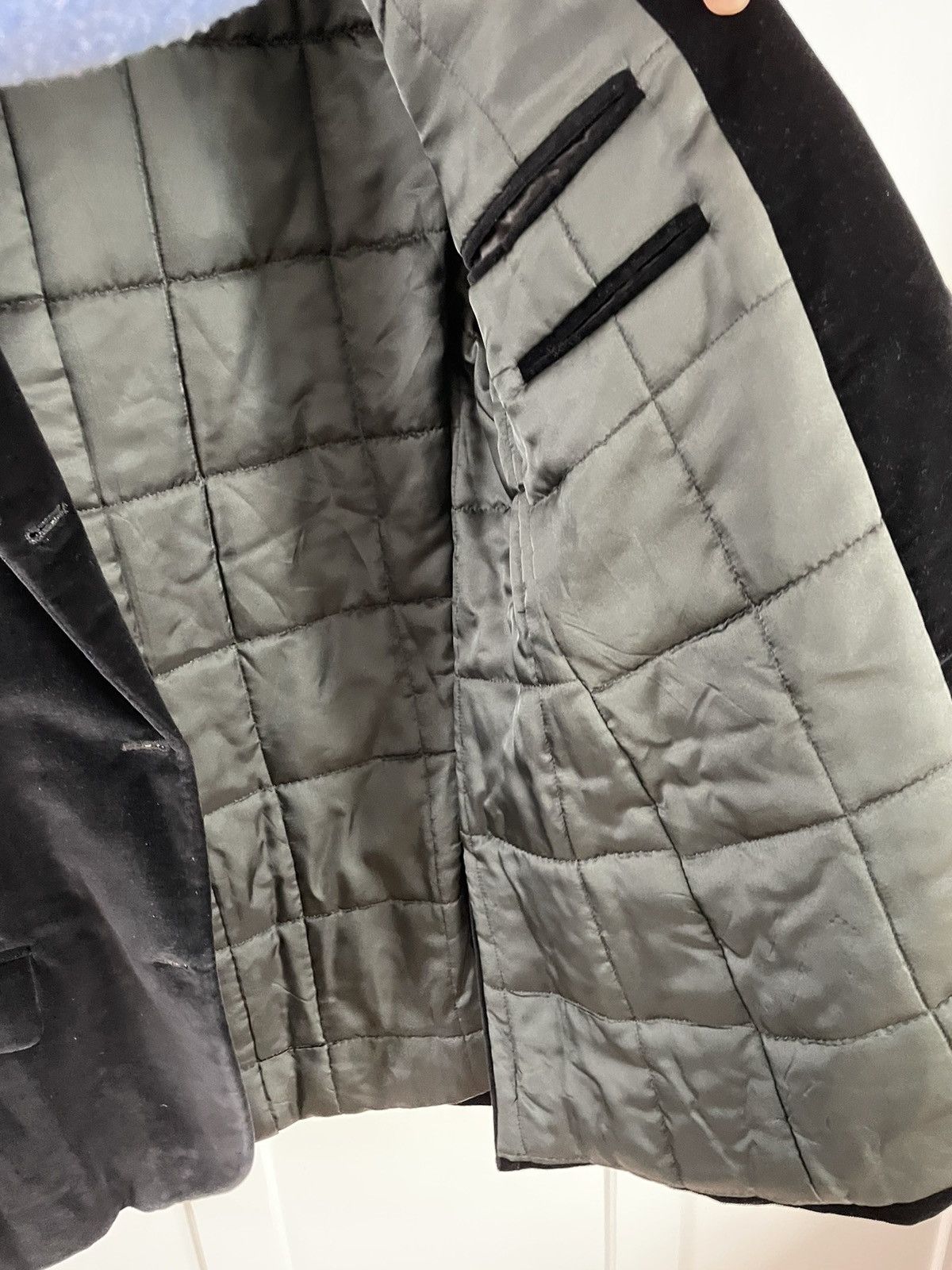 Helmut Lang × Vintage Vintage Helmut Lang Vienna Cotton Velvet Jacket Quilted lining Size 48R - 3 Thumbnail