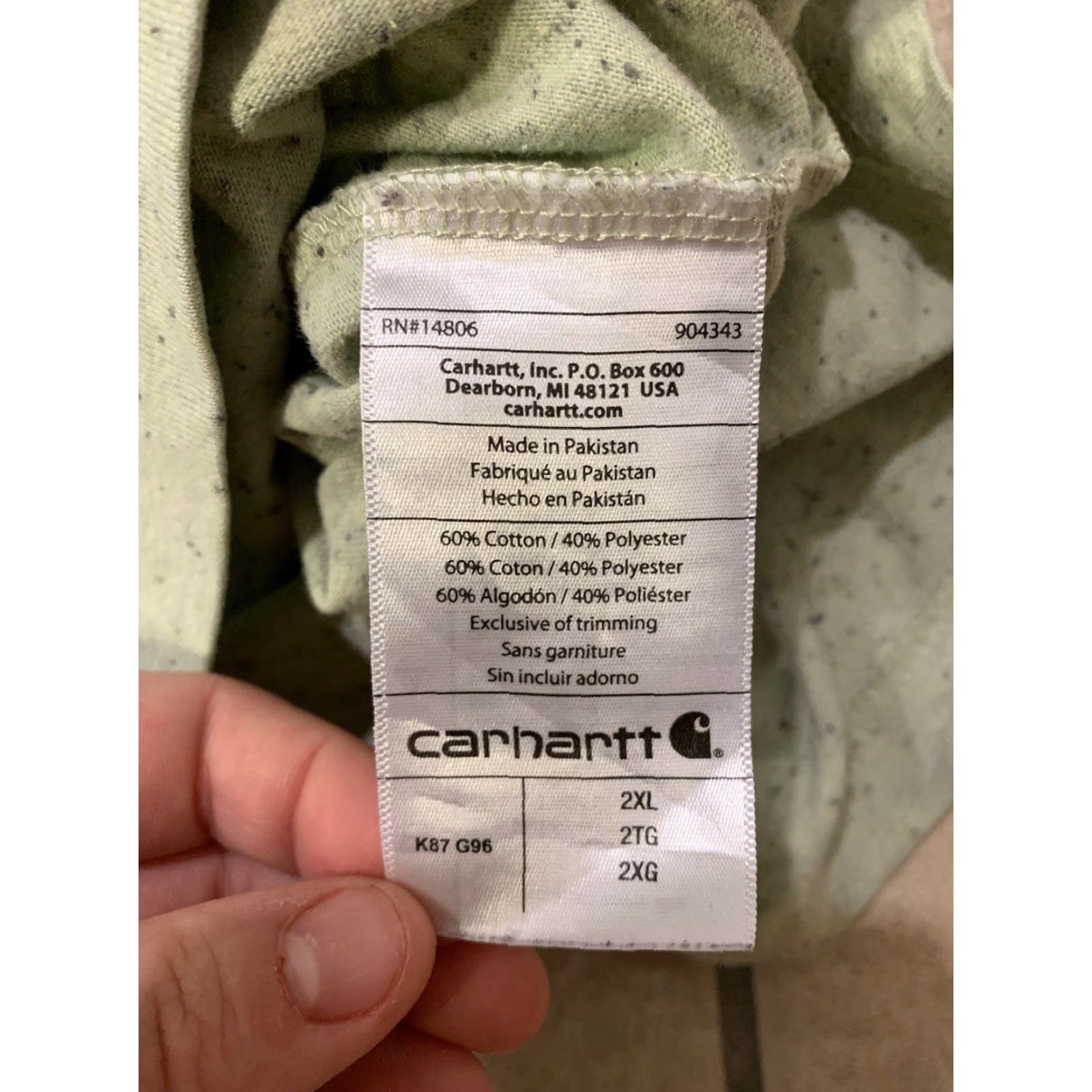 Carhartt VINTAGE Carhartt? No, not vintage. Carhartt Green 2XL Short Sleeve T-Shirt Crew Neck Men’s Logo Canvas Heavyweight Star Wars Bag? Size US XXL / EU 58 / 5 - 6 Thumbnail