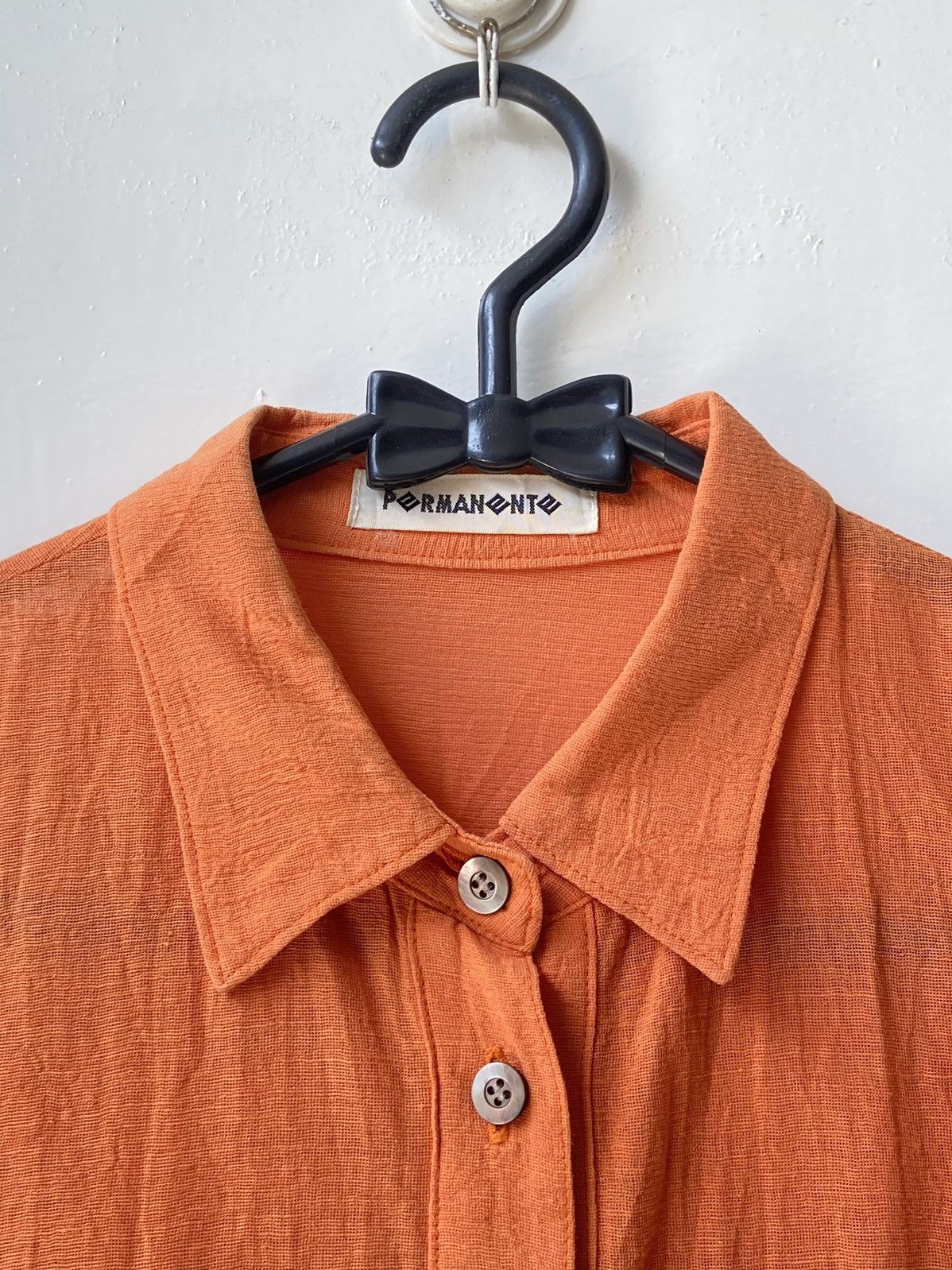 Designer × Issey Miyake × Japanese Brand PERMANENTE Orange Shirt Size US S / EU 44-46 / 1 - 5 Thumbnail
