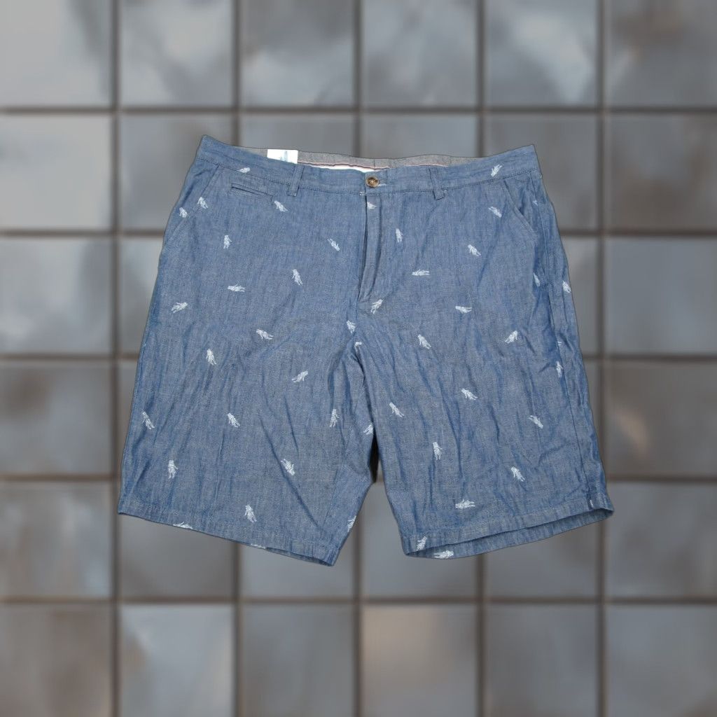 johnnie-O Johnnie-O Men's 36 Blue Chambray Hula Girl Golf Shorts 9" Casual Travel Size US 36 / EU 52 - 1 Thumbnail