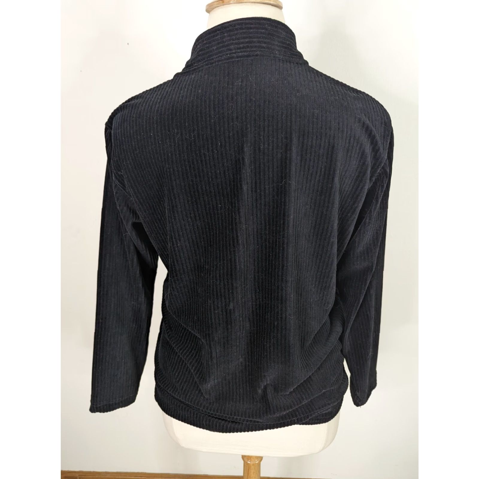 Vintage VINTAGE Womens Shirt Black Corduroy Button-Up Long Sleeve L Large Relaxed Fit Tunic - Mens? Size L / US 10 / IT 46 - 3 Thumbnail