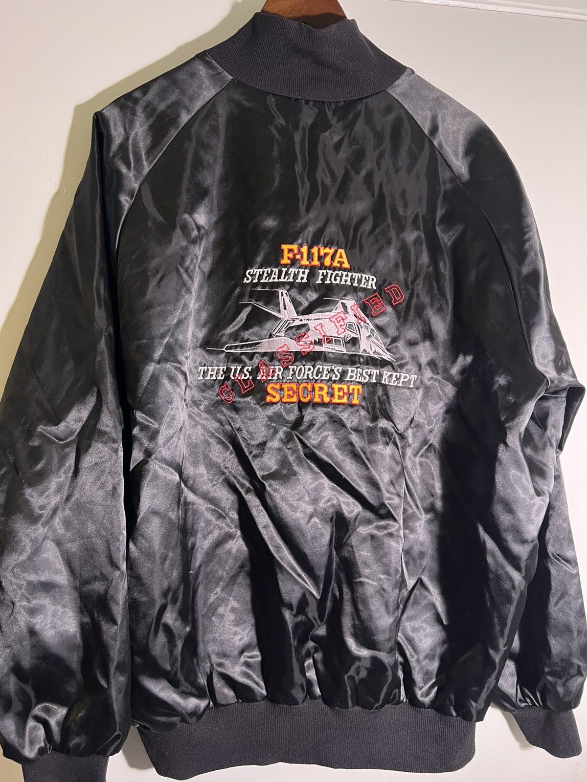 Vintage 80’s 90’s Vintage F-117A Stealth Fighter Jet Retro Jacket Size US XXL / EU 58 / 5 - 3 Thumbnail
