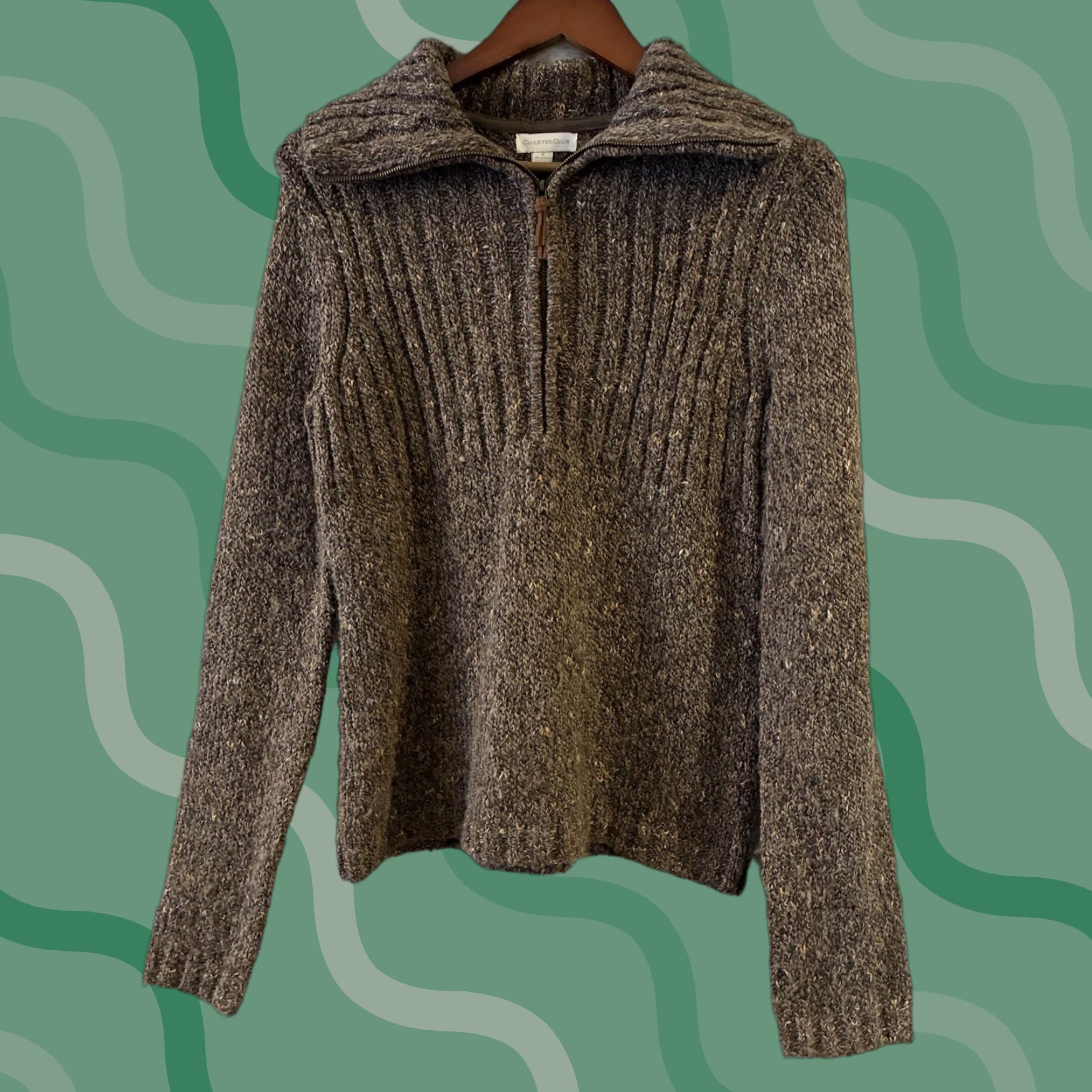 Charter Club Charter Club Sweater Women’s Small Flecked Yarn Knit Quarter Zip Cabincore Ski Size S / US 4 / IT 40 - 1 Thumbnail