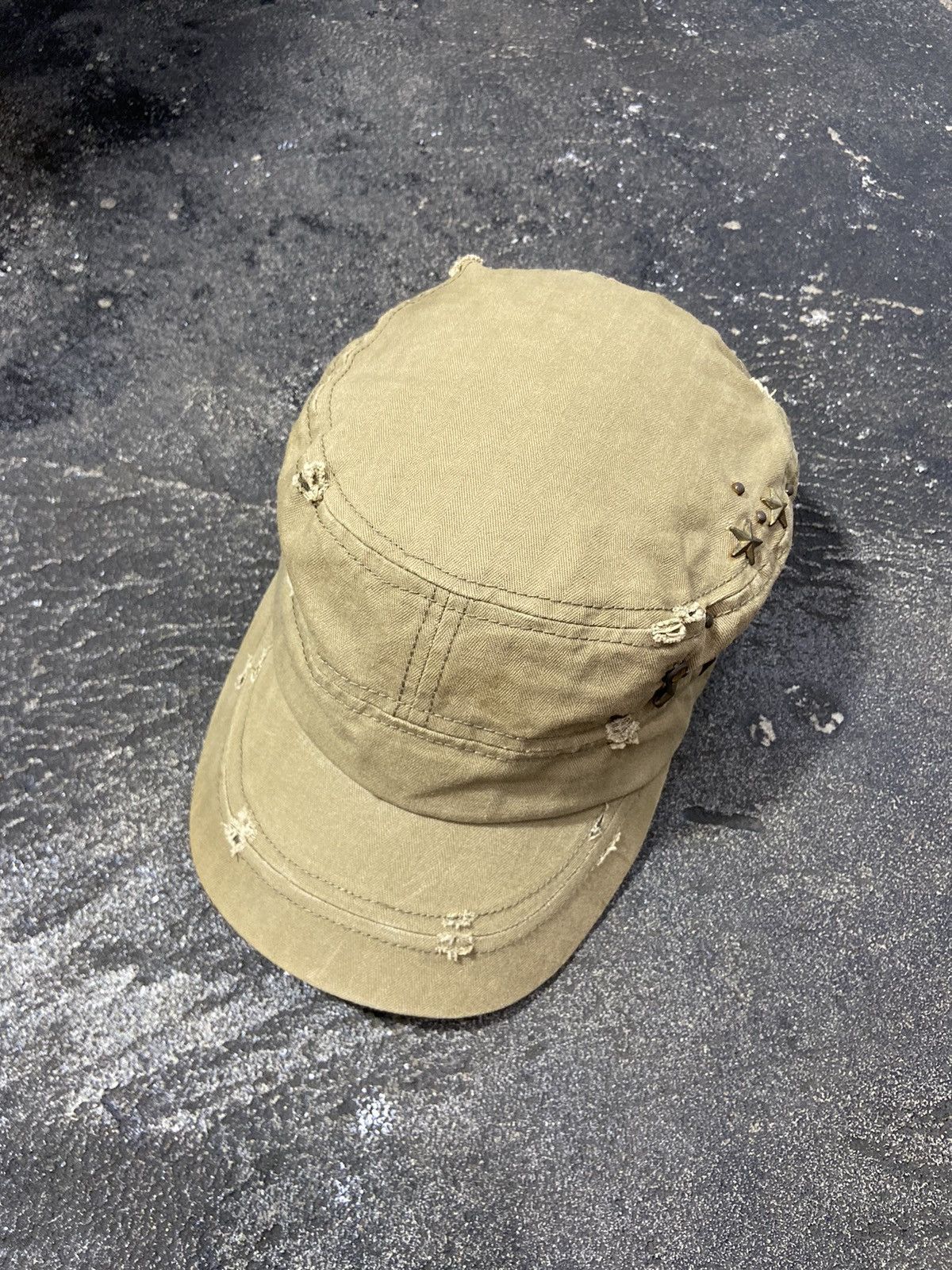 If Six Was Nine × Le Grande Bleu (L.G.B.) × Seditionaries Vintage Cadet Hat Studded Distressed Punk Style Y2K Size ONE SIZE - 7 Thumbnail