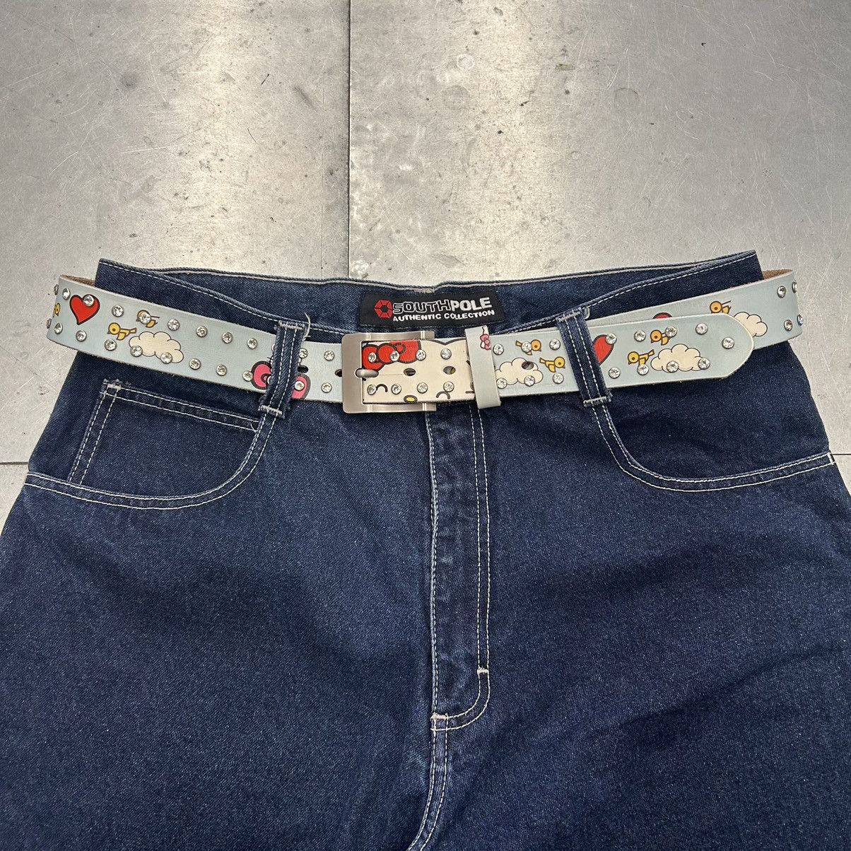 Ed Hardy Leo Ryder “Kitty” Print rhinestone leather belt Size ONE SIZE - 3 Thumbnail