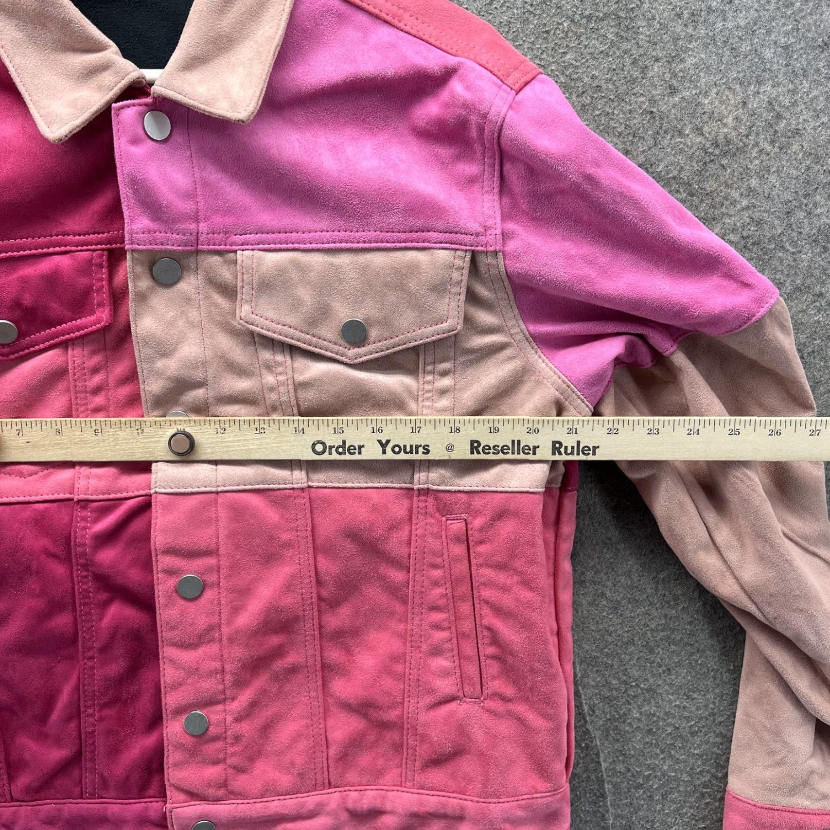 MNML mnml Jacket Women M Pink Colorblock Suede Bomber Snap Lined Streetwear Size M / US 6-8 / IT 42-44 - 4 Thumbnail