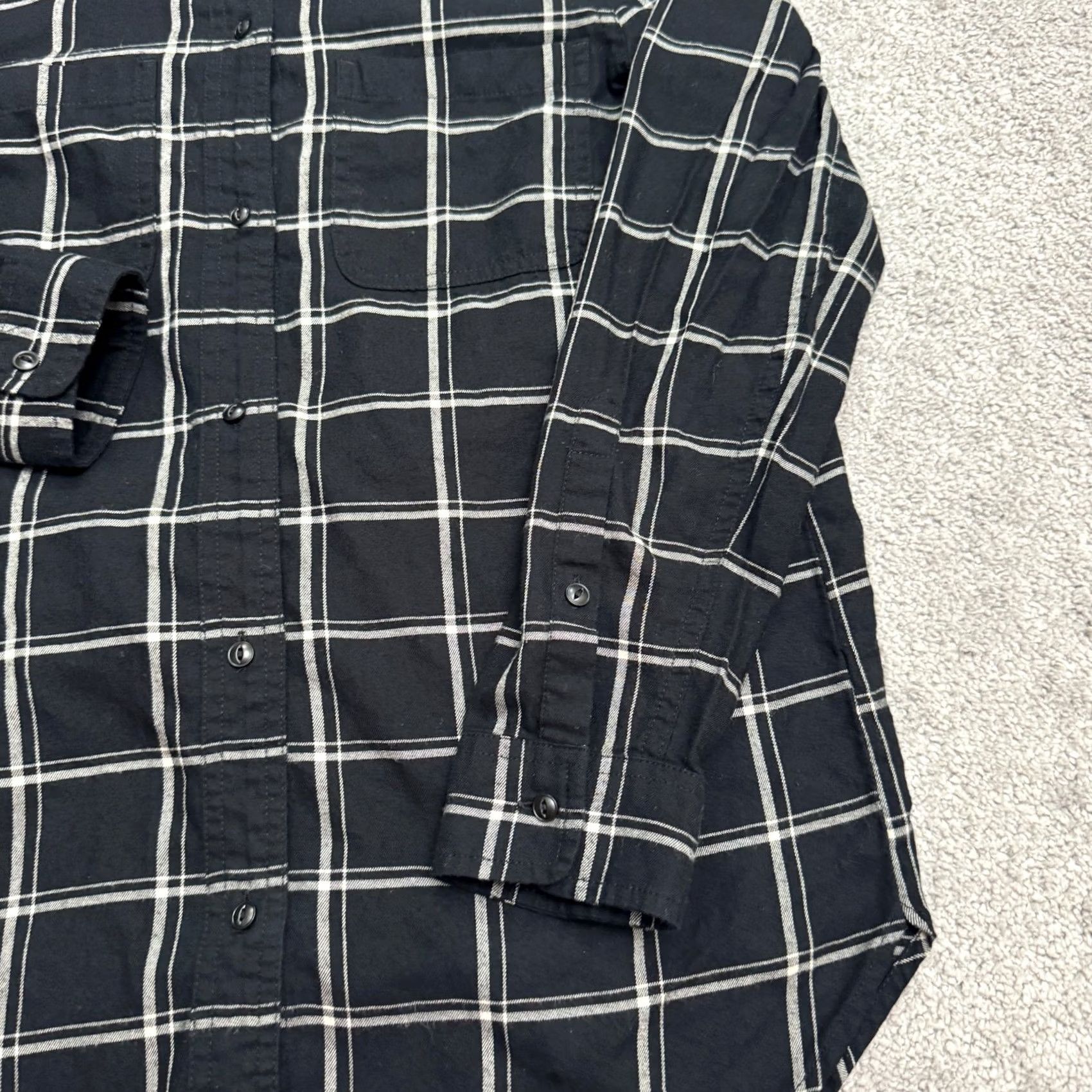 Madewell Madewell Shirt Mens XS Black White Plaid Button Down Long Sleeve Cotton Flannel Casual Size XS / US 0-2 / IT 36-38 - 4 Thumbnail