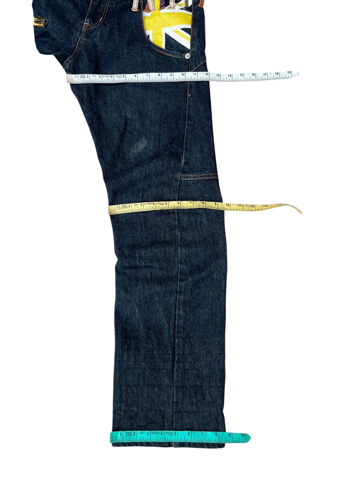 Vintage Double Waist Nylaus Clothing Japan Twisted Leg Denim Jeans Size US 31 - 3 Thumbnail