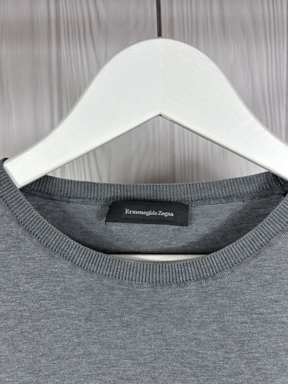 Ermenegildo Zegna Ermenegildo Zegna Logo Lettering Grey Cotton T-shirt Size L Size US L / EU 52-54 / 3 - 8 Thumbnail