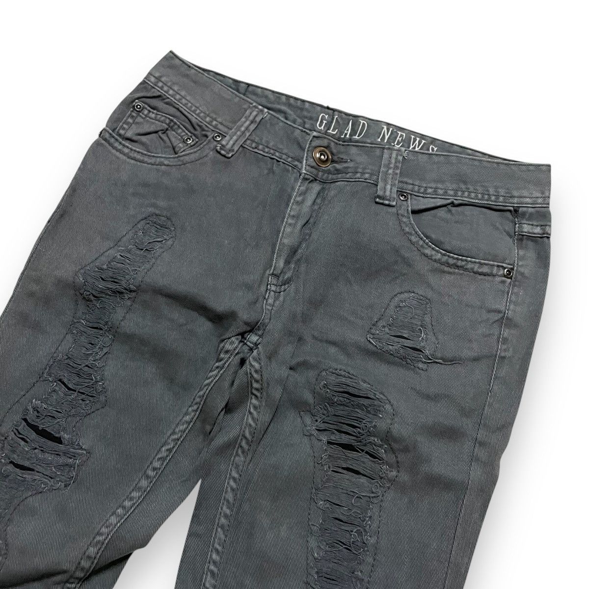 Japanese Brand ORIGINAL FLARE JAPAN GLAD NEWS ZIPPER (30×4) Size US 30 / EU 46 - 3 Thumbnail