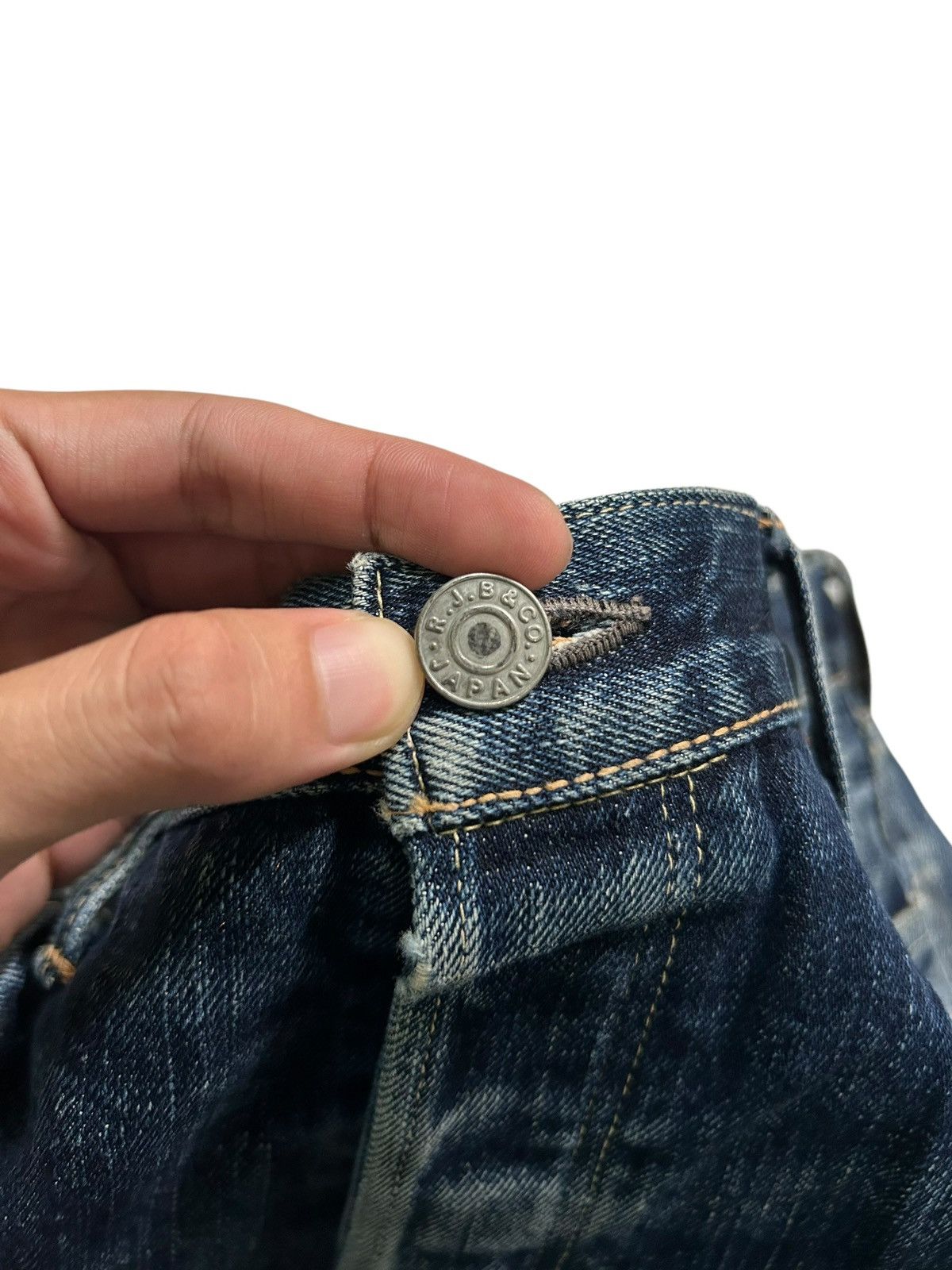 Japanese Brand × Kapital × Vintage R.J.B JAPAN SELVEDGE DISTRESSED DENIM ☠️🎌🎌 Size US 34 / EU 50 - 4 Thumbnail