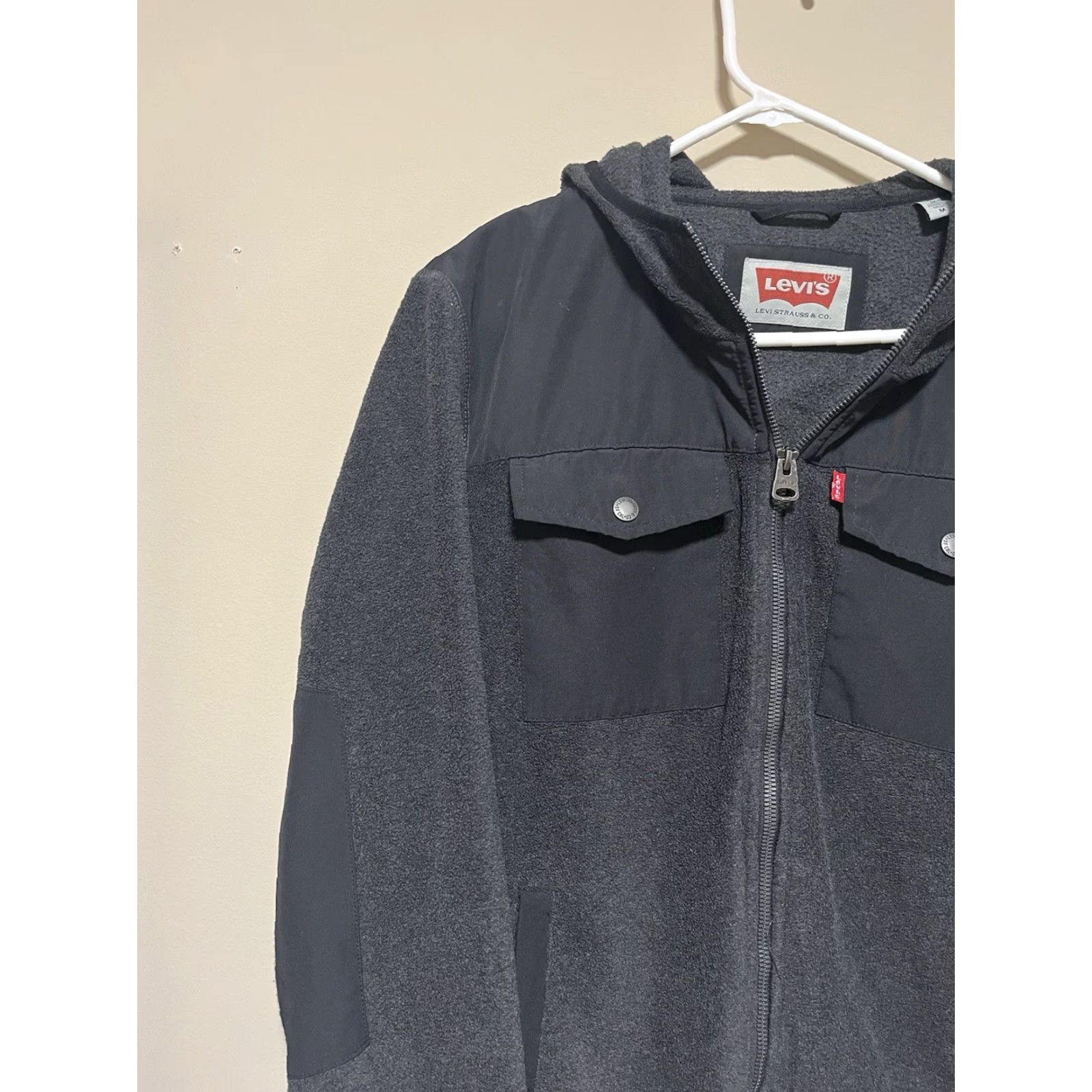 Levi's Levi's Jacket Black Fleece Utility Coat Full Zip Hooded Pockets Mens Medium Size US M / EU 48-50 / 2 - 4 Thumbnail