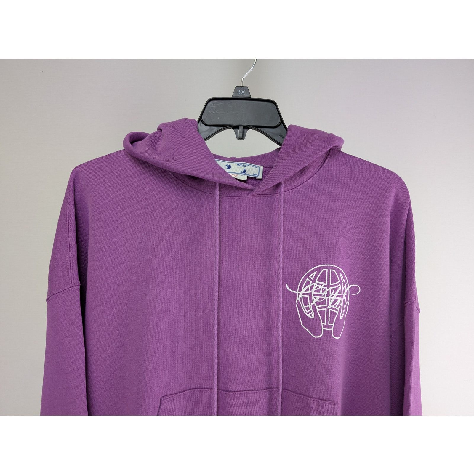 Off-White o1rshd1 Hand Arrow Boxy Hoodie in Orchid/White Size US S / EU 44-46 / 1 - 2 Thumbnail