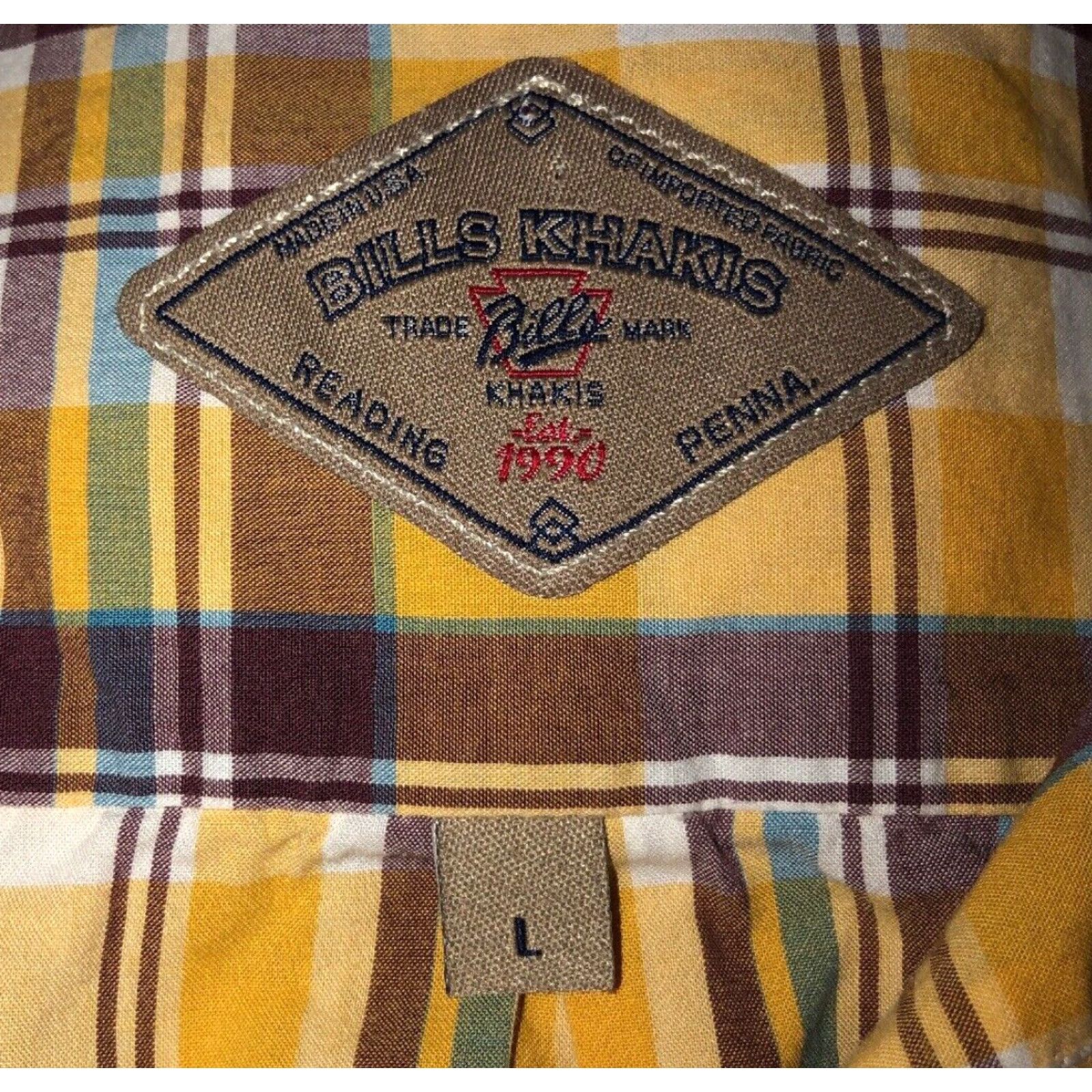 Bills Khakis Bills Khakis Mens Multicolor Plaid Long Sleeve Button Front Shirt Large Size US L / EU 52-54 / 3 - 5 Thumbnail