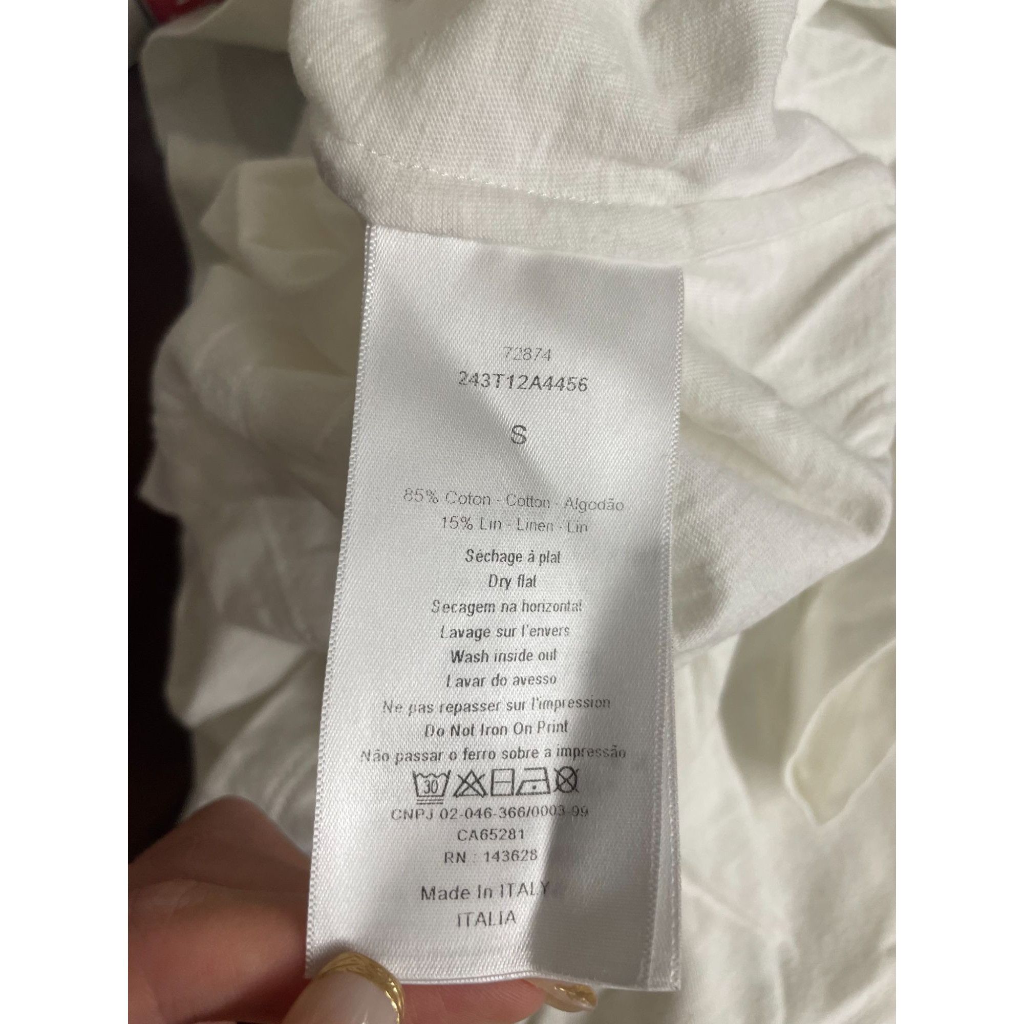 Dior Christian Dior Paris White T-Shirt With Botanical Animal Pri Size S / US 4 / IT 40 - 7 Thumbnail