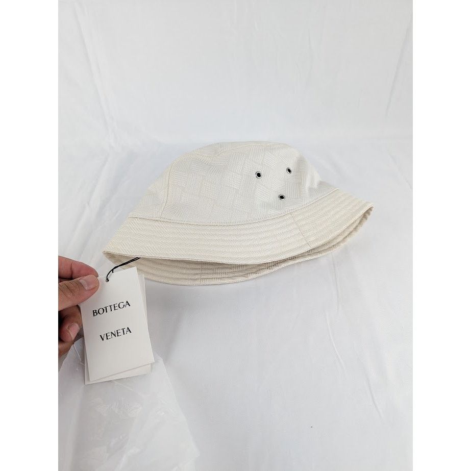 Bottega Veneta o1rshd1 Size: M / Hat Intreccio Jacquard Nylon in White Size ONE SIZE - 6 Thumbnail