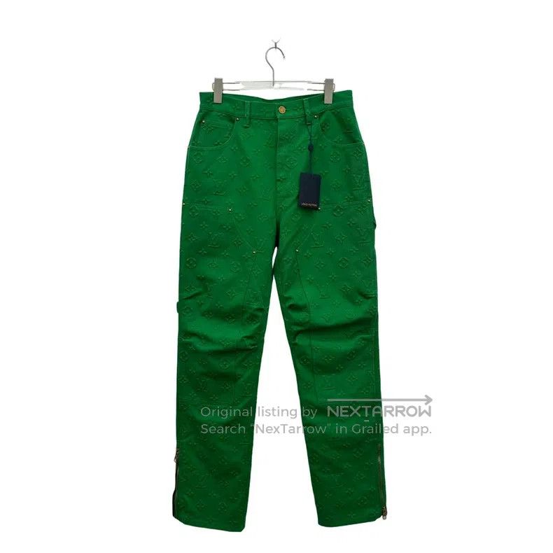 Louis Vuitton Louis Vuitton Green full-print print overalls pants Size US 31 - 1 Thumbnail