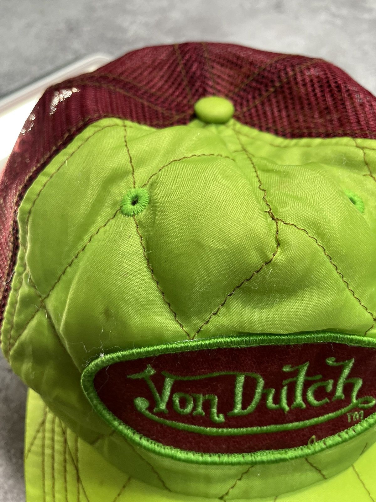 Von Dutch Von Dutch Vtg Y2K Green Trucker Cap Mesh Snapback Size ONE SIZE - 4 Thumbnail
