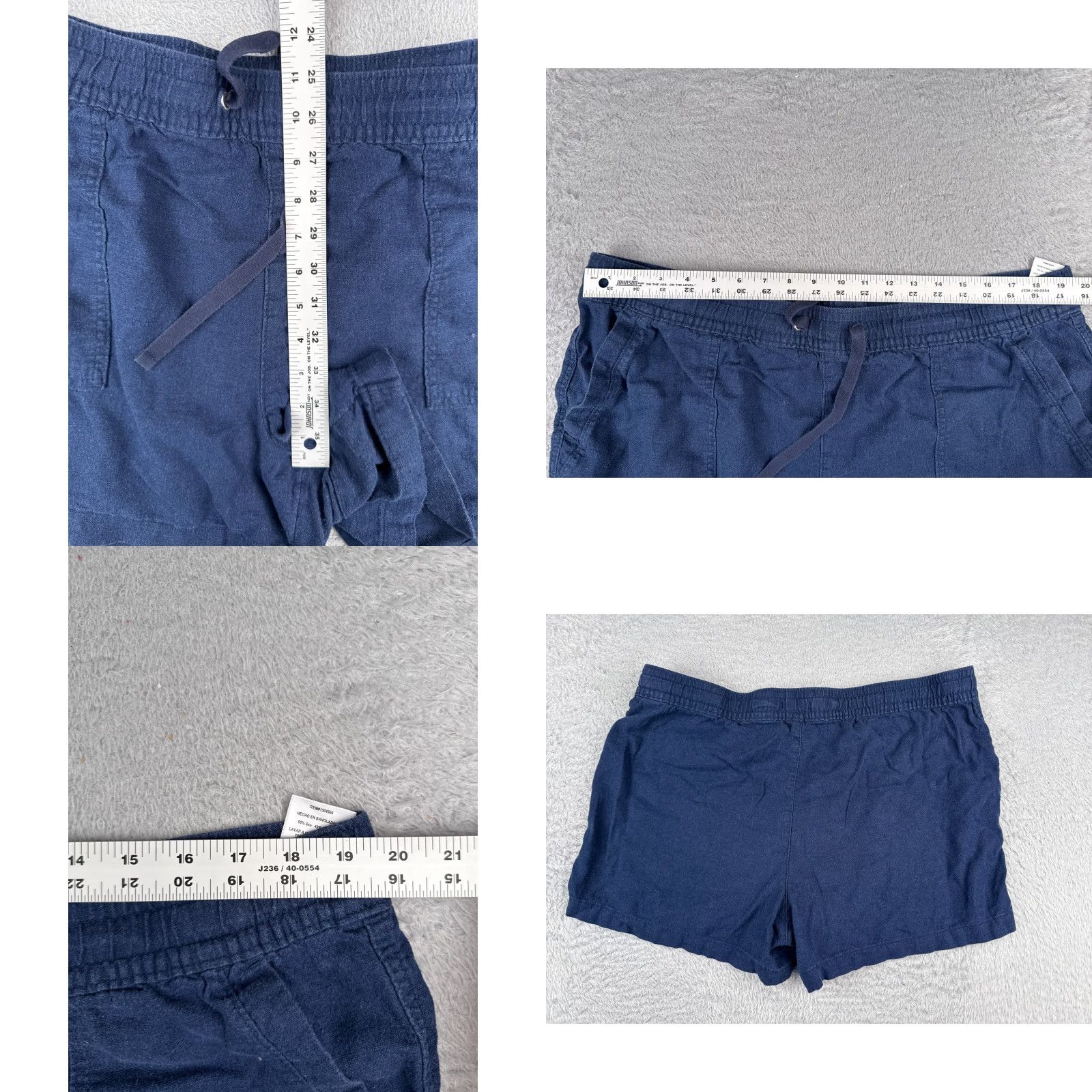 Nautica Nautica Jeans Shorts Women 2XL Blue Linen Blend Pull On Stretch Size 40" / US 18 - 8 Thumbnail