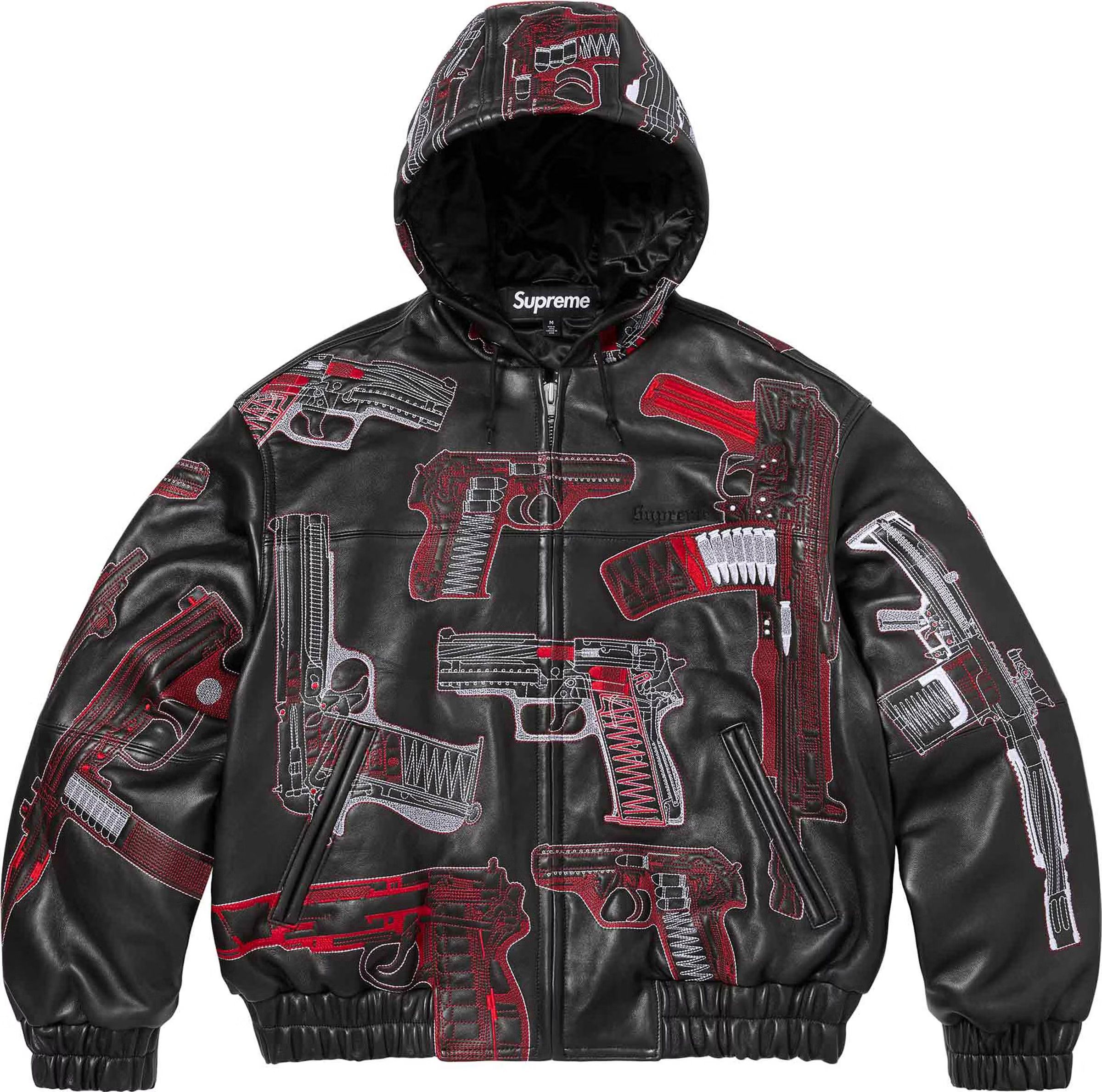 Supreme FW16 Court Cards Hooded Leather Jacket | Grailed