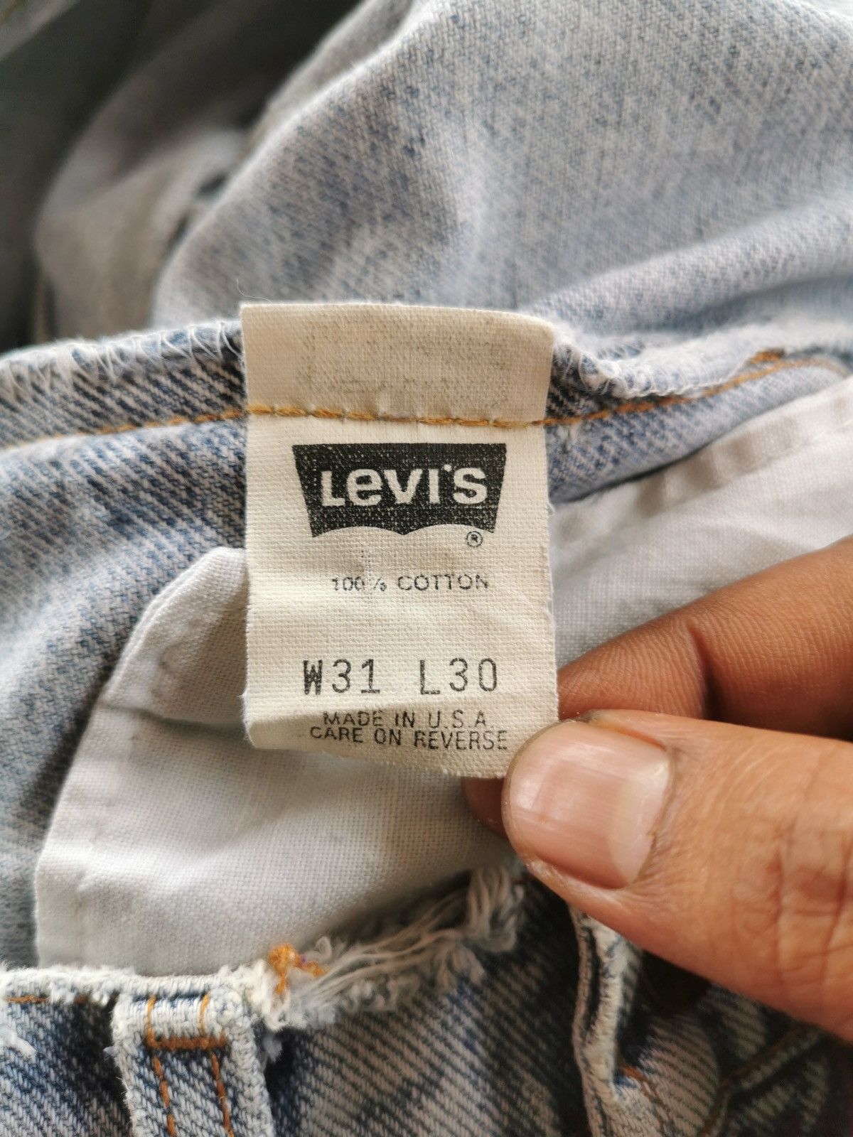 Vintage 90s Vintage Levis 505 Distressed Denim Jeans Size US 30 / EU 46 - 8 Thumbnail