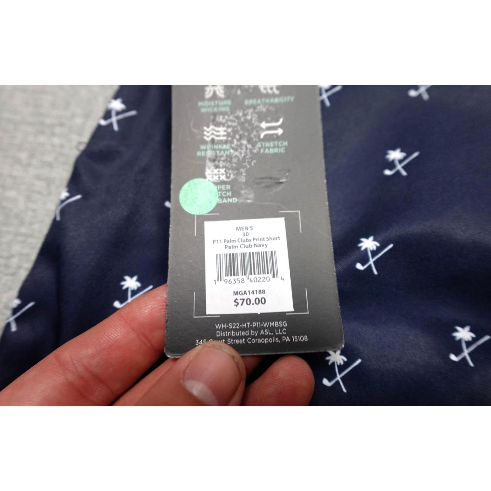 Vintage Walter Hagen Perfect 11 Shorts Mens 30 Navy Palm Club Print Golf 10 Inseam NWT Size US 30 / EU 46 - 3 Thumbnail