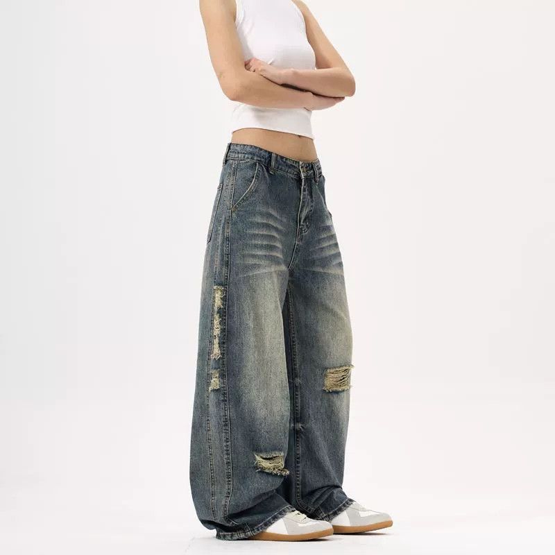 Japanese Brand × Jean American high street washed retro ripped scimitar jeans Size US 32 / EU 48 - 3 Thumbnail