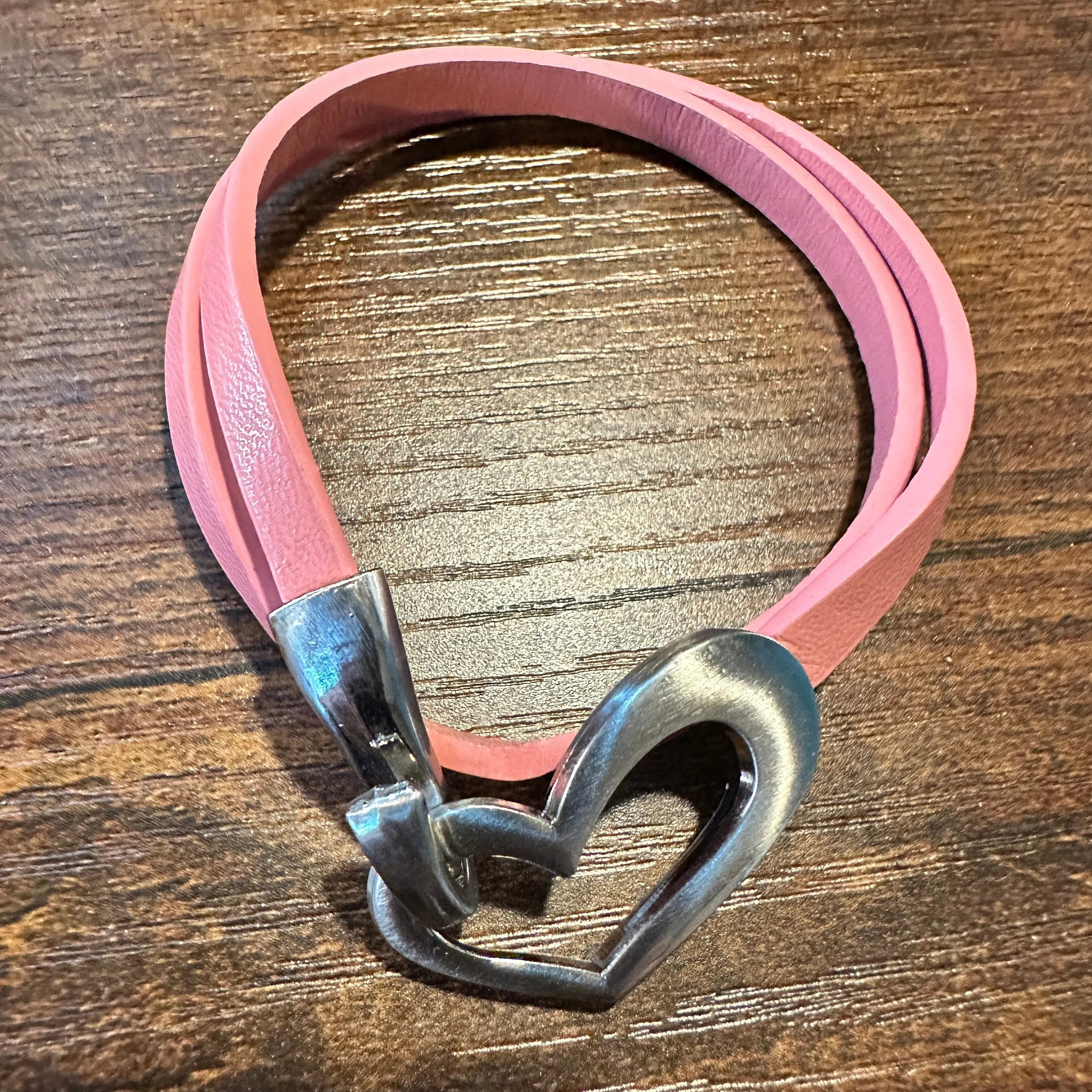 Other Handmade Boho Hippie Leather Heart Love Double Wrap Bracelet Size ONE SIZE - 3 Thumbnail