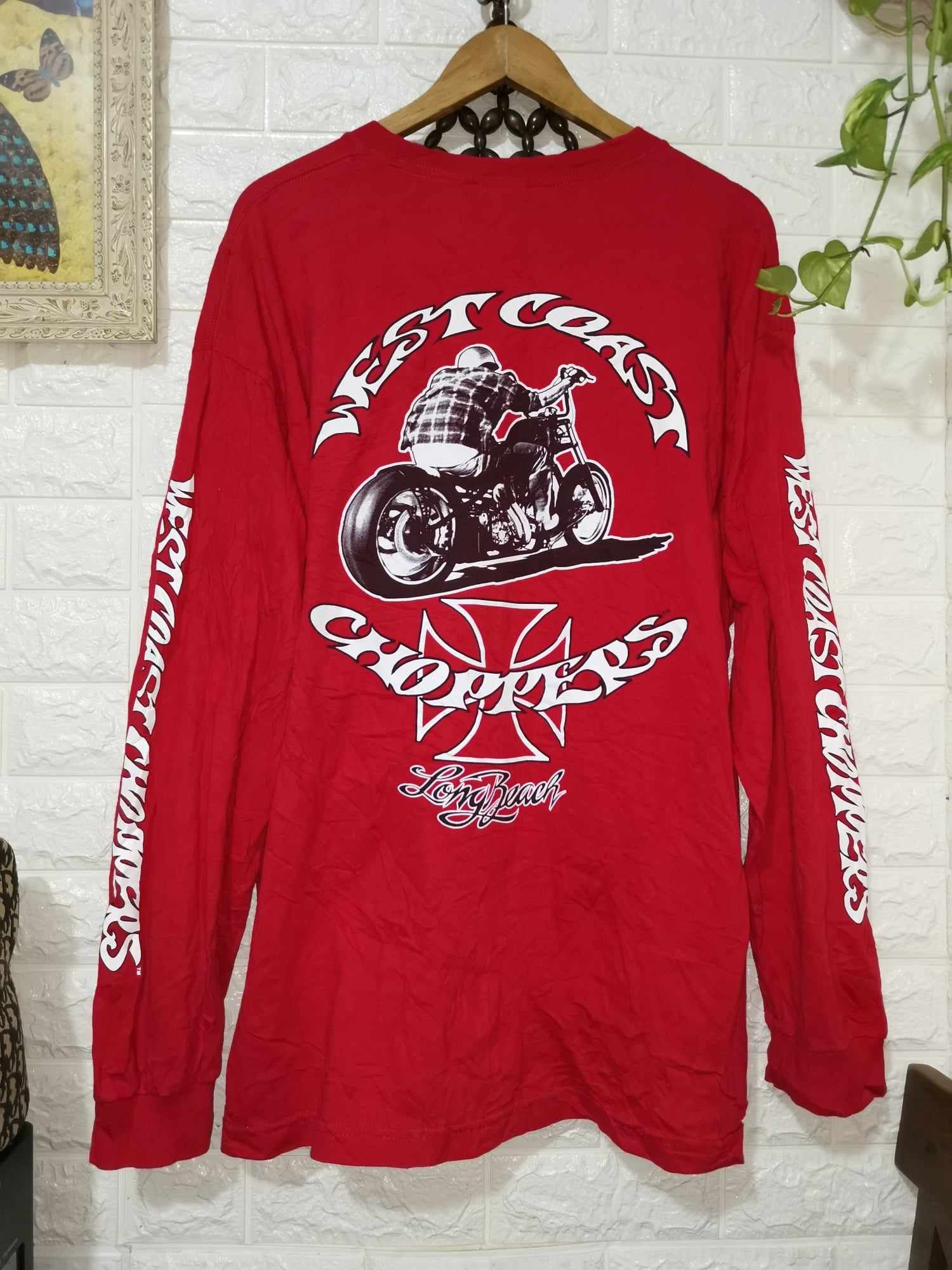 image of Vintage West Coast Choppers Shirt in Red, Men's (Size XL)