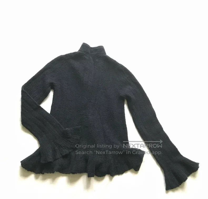 Comme des Garcons Comme Des Garcons Ruffled deep navy wool cardigan with sty Size S / US 4 / IT 40 - 4 Thumbnail