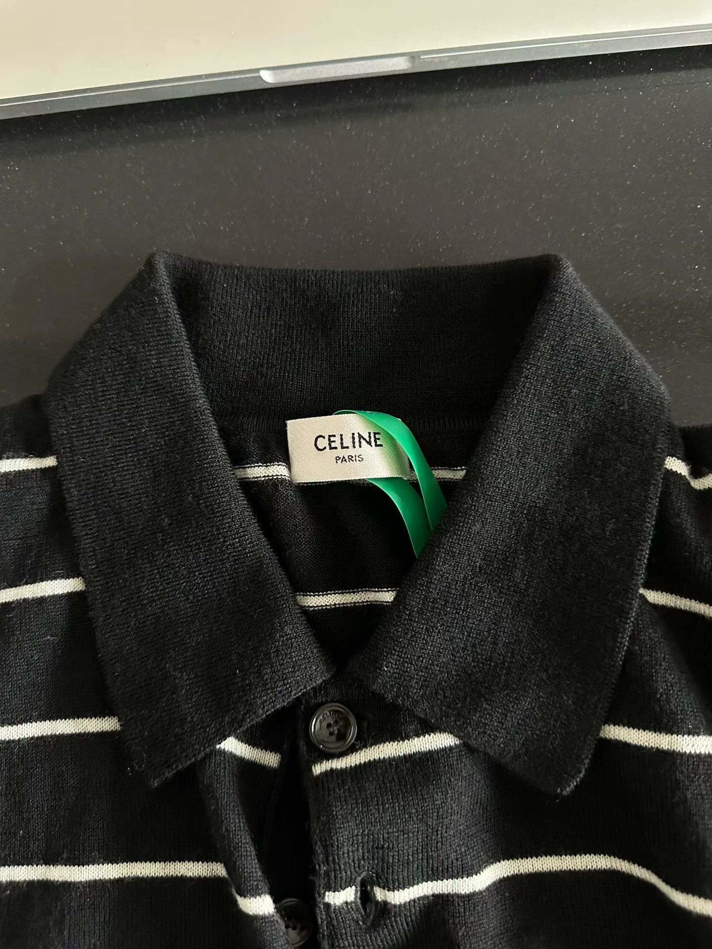 Celine Celine striped Triomphe wool knit sweater size L Size US L / EU 52-54 / 3 - 4 Thumbnail