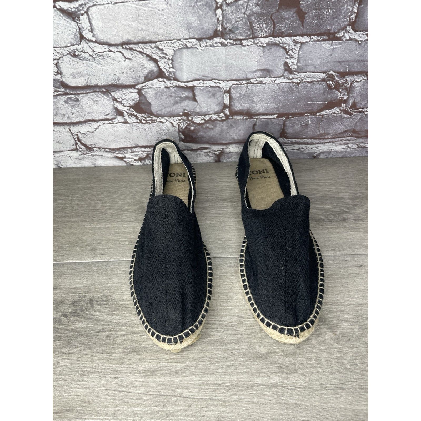 TONI GARD Toni Pons Jute Espadrille Black Canvas Slip On Comfort Casua Size US 10.5 / EU 43-44 - 3 Thumbnail
