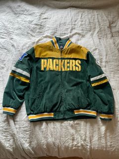 OVO X NFL Green Bay Packers Leather Wool Varsity Jacket October