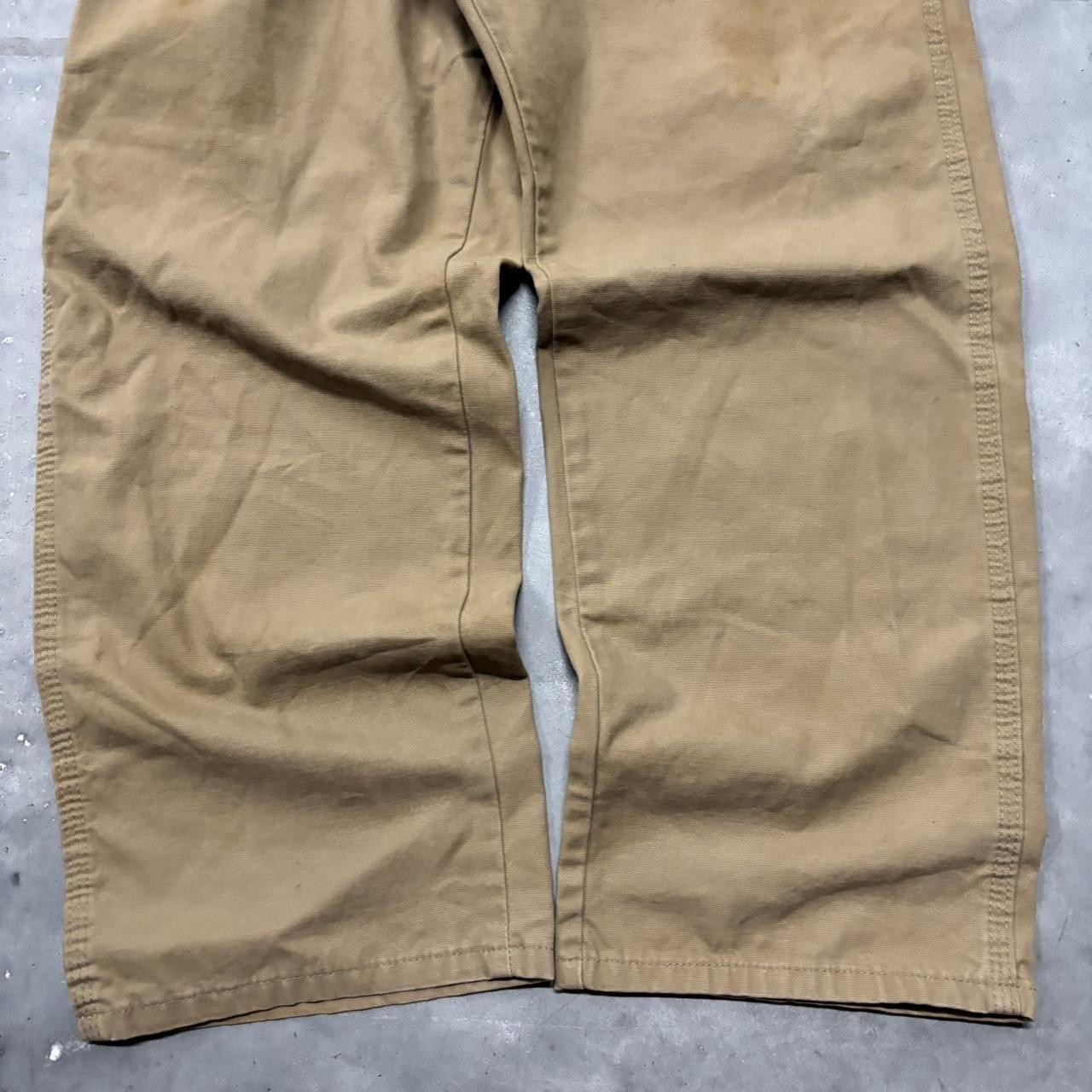Japanese Brand × Vintage Crazy Vintage Y2K/2000s Khaki Tan Streetwear Skater Workwear Carpenter Pants! Size US 36 / EU 52 - 6 Thumbnail