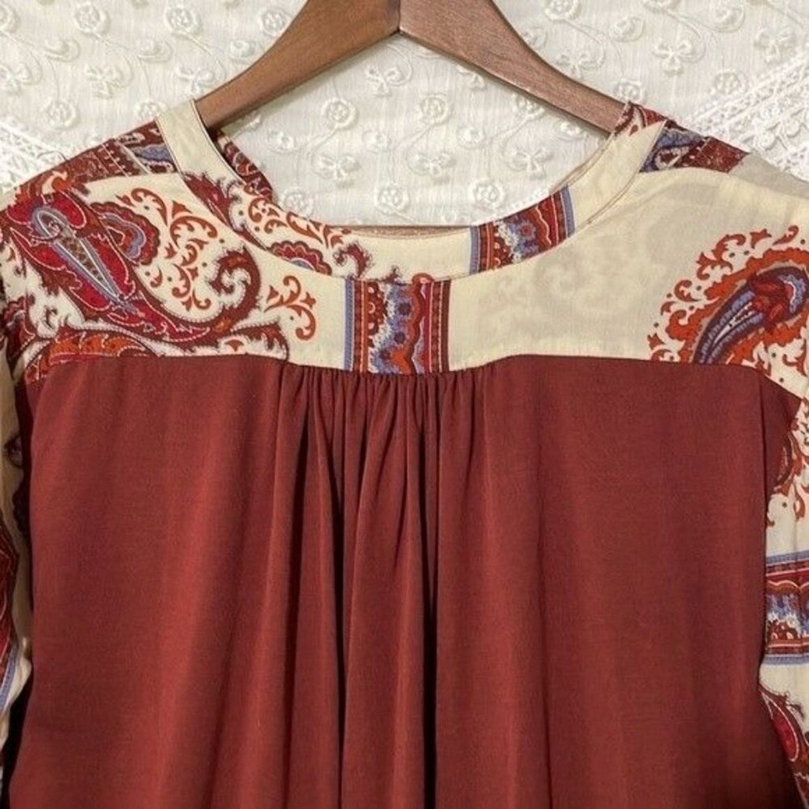 Anthropologie Anthropologie · Tiny Nahara Blouse · Rayon Split Neck Small Size S / US 4 / IT 40 - 7 Thumbnail