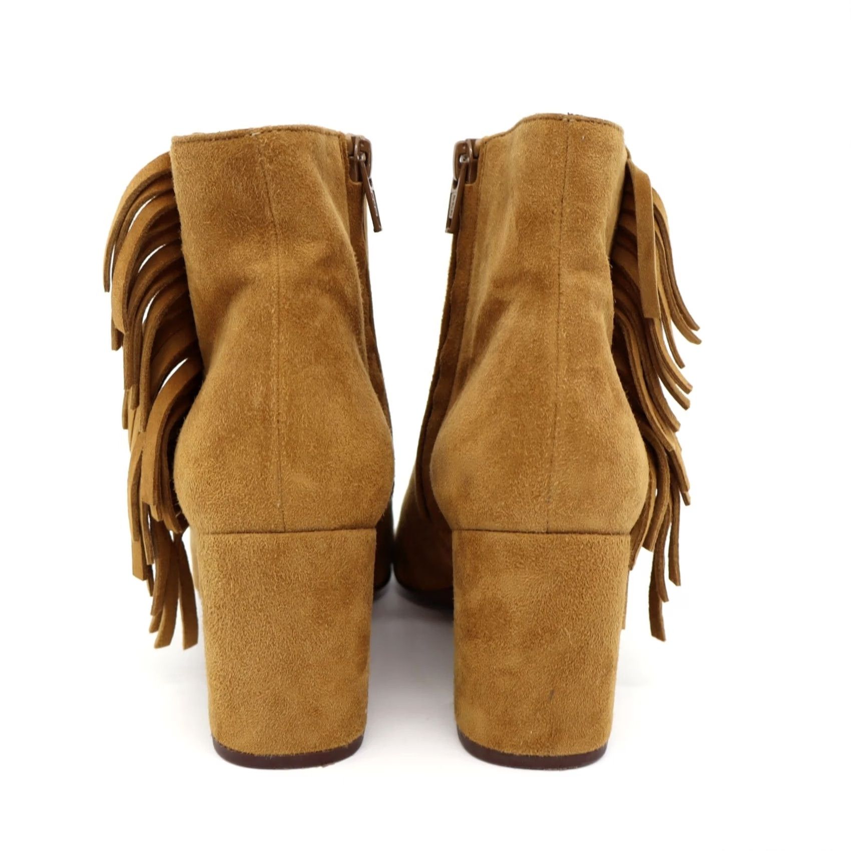 Yves Saint Laurent Yves Saint Laurent Tan Suede Fringe Zip Ankle Boots Sz 6 Womens Leather Lining 2.5" Heel Italy Bootie Size US 5.5 / IT 35.5 - 3 Thumbnail