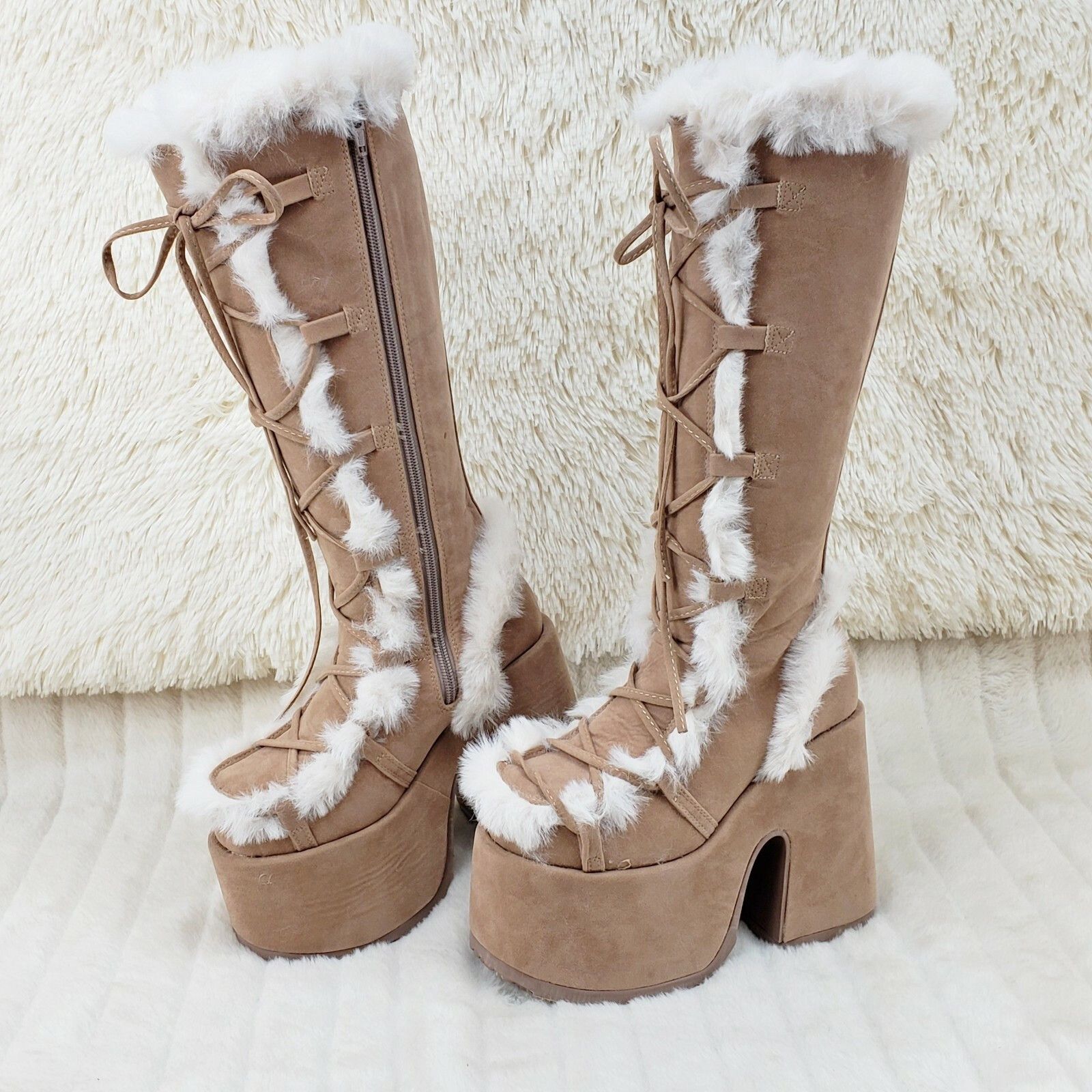 Demonia Cult DEMONIA Camel 311 Stacked Tan Mammoth Platform Goth Punk Go Size US 11 / IT 41 - 1 Thumbnail