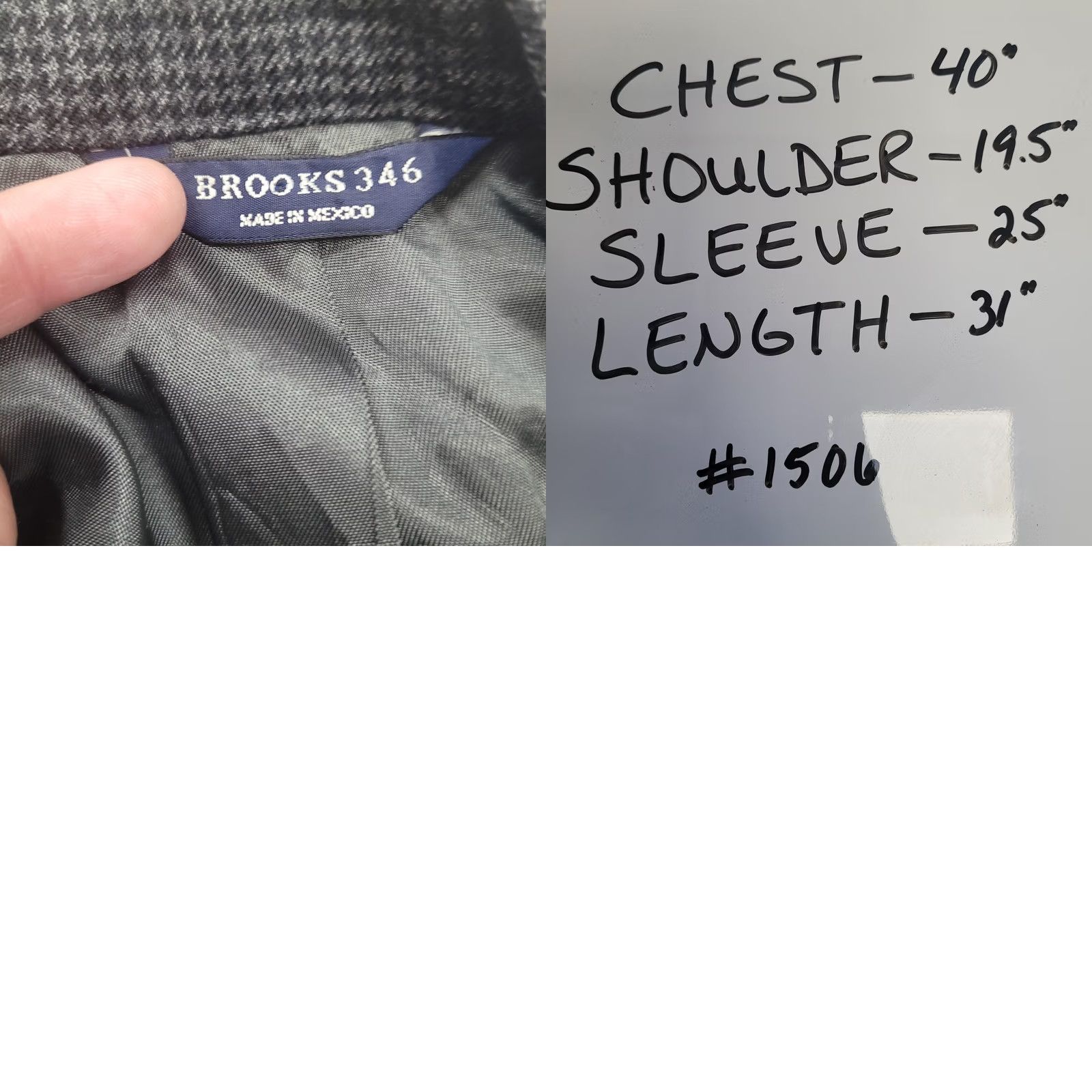 Brooks Brothers Brooks Brothers Blazer Mens 40 Wool Houndstooth Sport Coat Jacket Classic Gray 2-Button Notch Lapel Vintage? No Size 40R - 8 Thumbnail