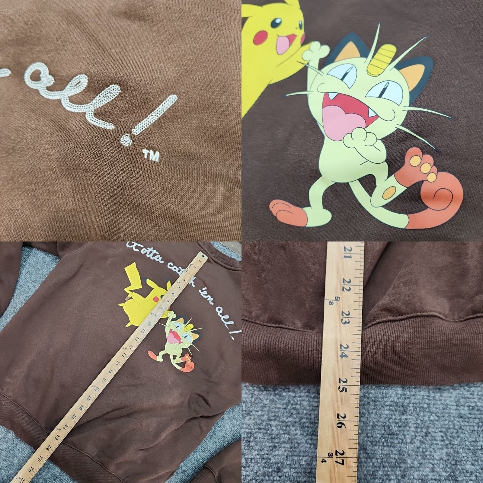 Vintage Pokemon Gotta Catch Em All Men Large Brown Loose Fit Embroidered Sweater Size US L / EU 52-54 / 3 - 8 Thumbnail