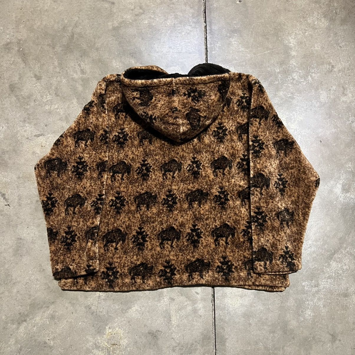 Vintage Vintage Custar State Park Fleece Buffalo Hoodie Jacket 90s Size US L / EU 52-54 / 3 - 7 Thumbnail