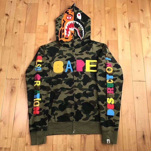 BAPE × READYMADE Tiger Shark Full Zip Hoodie a bathing ape