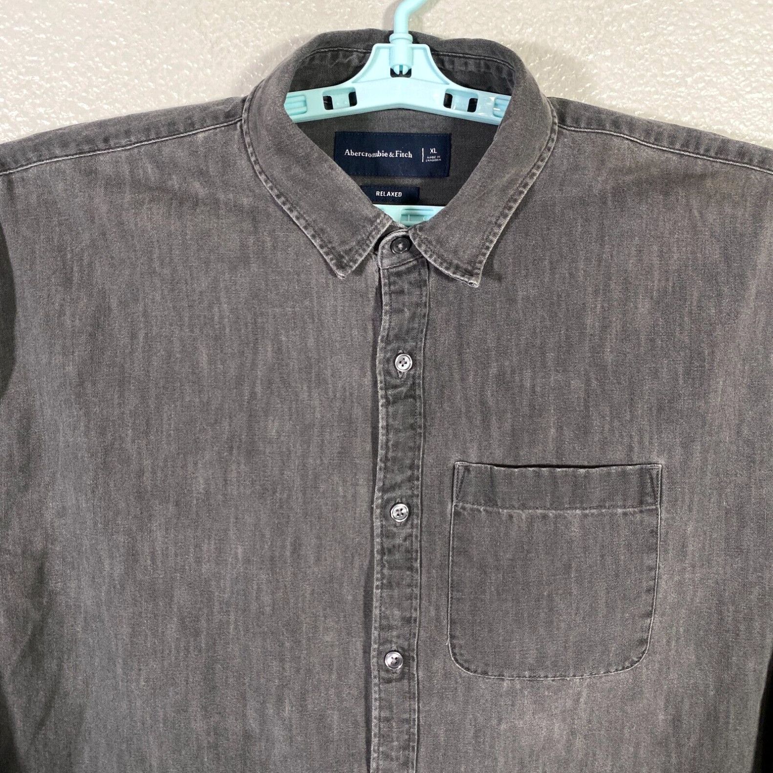 Abercrombie & Fitch Abercrombie Fitch Shirt Mens XL Black Chambray Denim  Button Up Relaxed Casual | Grailed