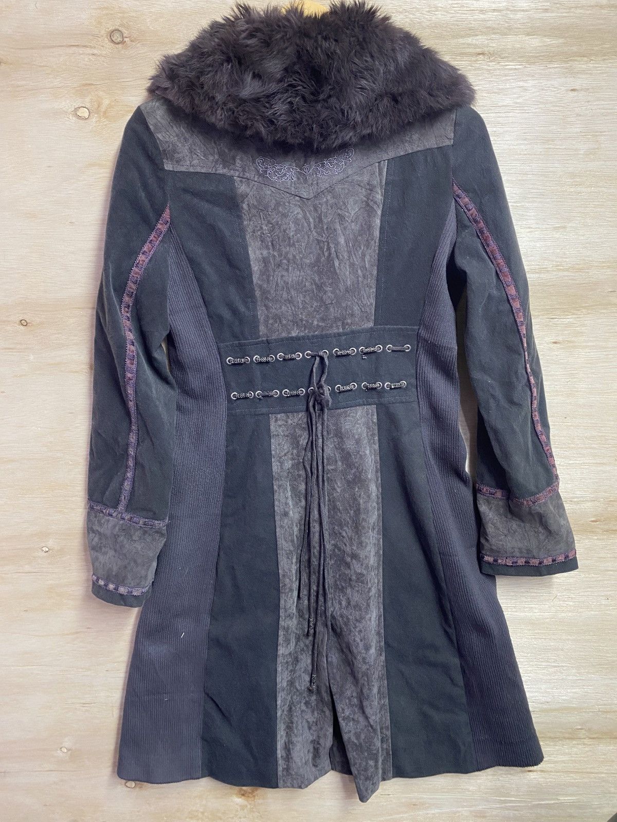 14th Addiction Ozz Angelo Fur and Metal Decoration Punk Jacket racoon Size ONE SIZE - 10 Thumbnail