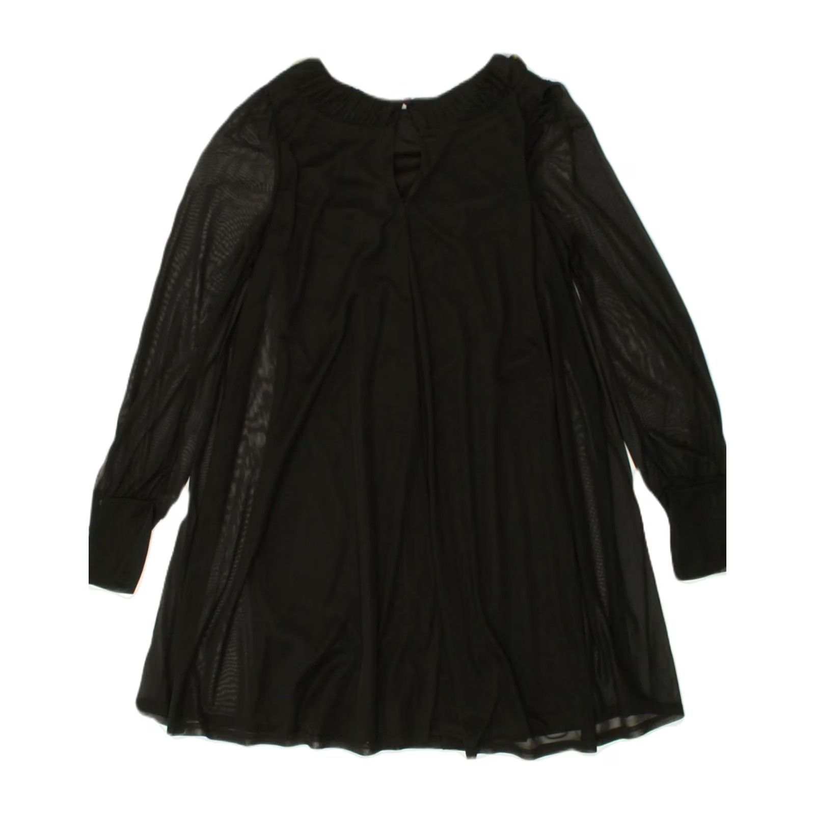 Topshop TOPSHOP Womens Tunic Top UK 8 Small Black Polyester Size M / US 6-8 / IT 42-44 - 2 Thumbnail