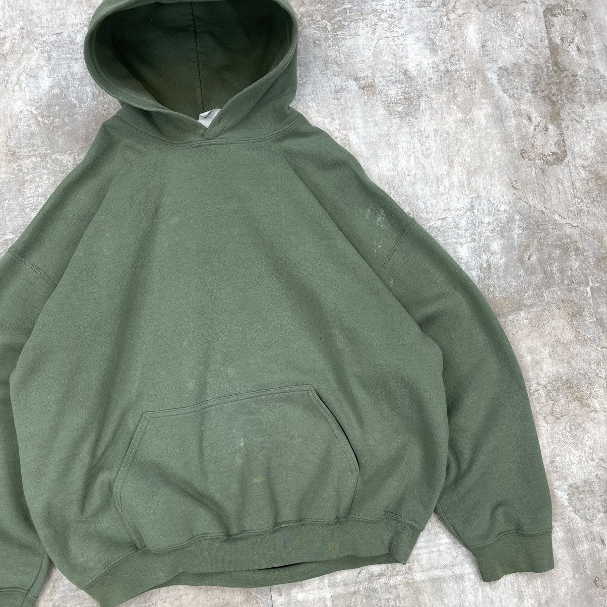 Vintage BASIC BLANK BOXY HOODIE HEAVYWEIGHT OLIVE GREEN Size US XL / EU 56 / 4 - 3 Thumbnail
