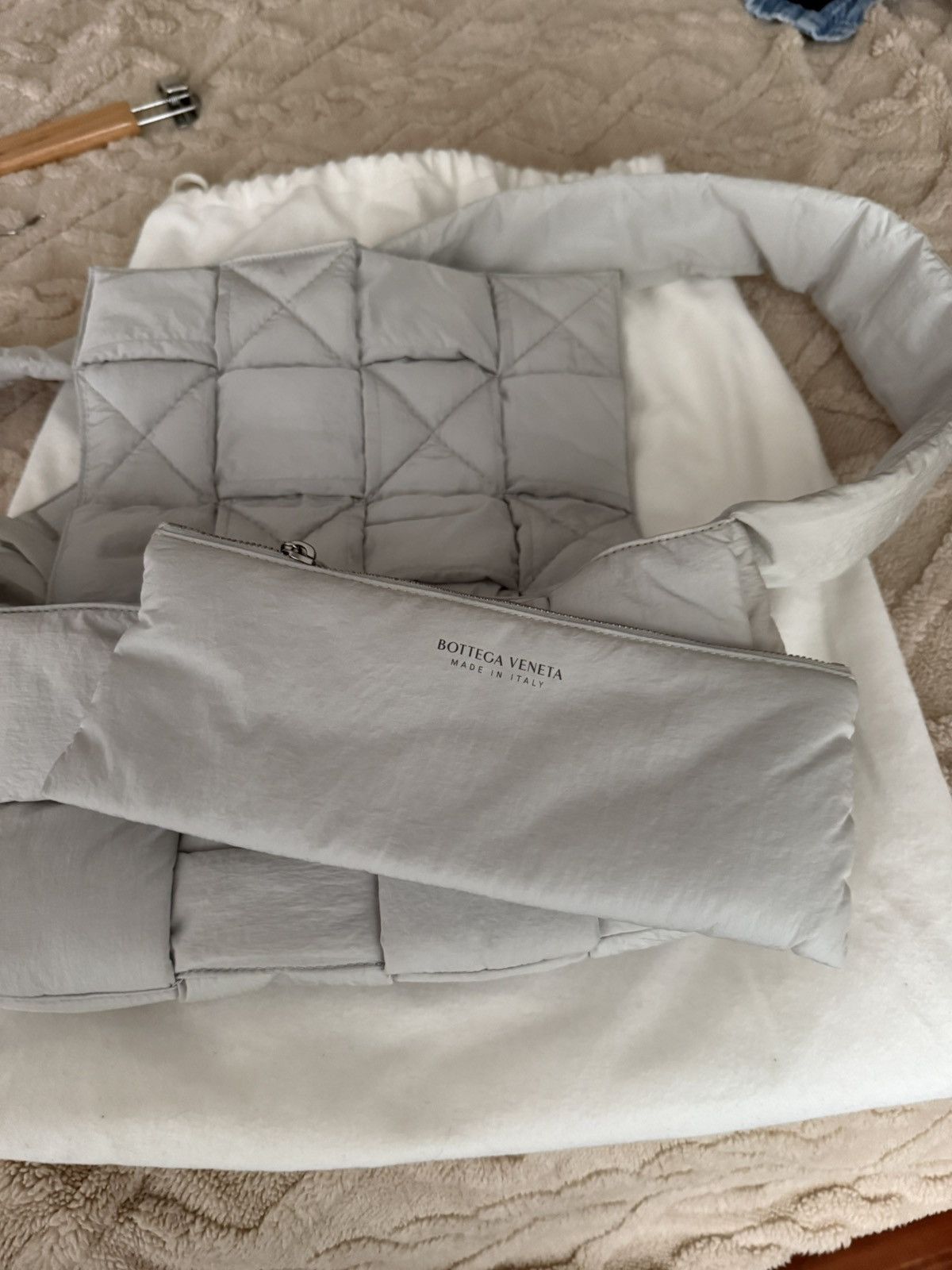 Bottega Veneta Padded Tech Cassette Gray Grey Size ONE SIZE - 3 Thumbnail