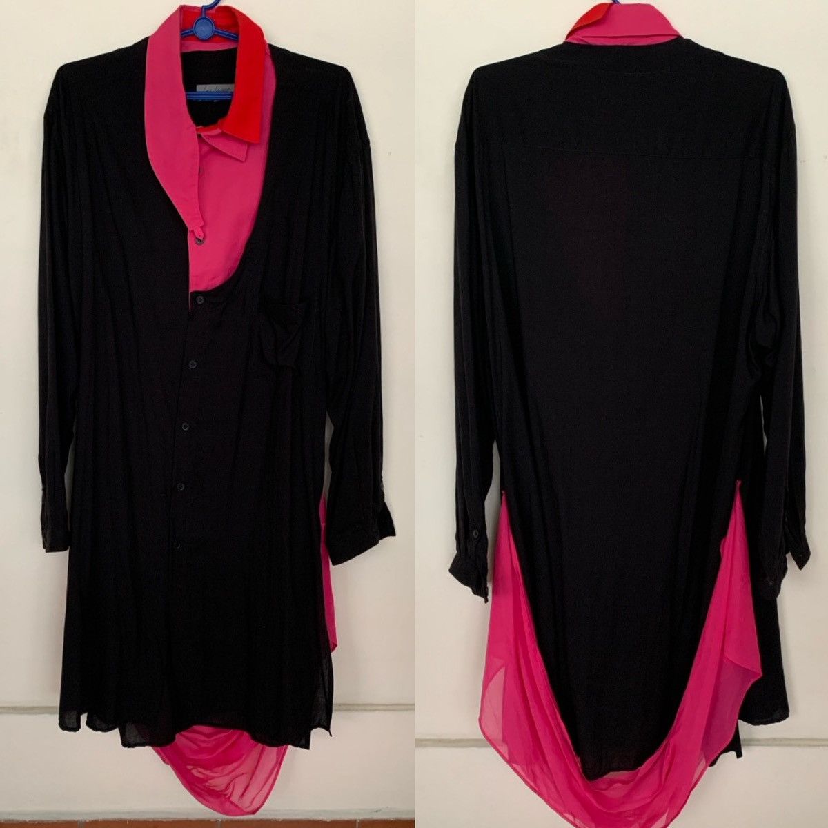 Yohji Yamamoto Yohji Yamamoto Pour Homme HH-B44-815 Docking Long Shirt 19SS Size US M / EU 48-50 / 2 - 2 Thumbnail